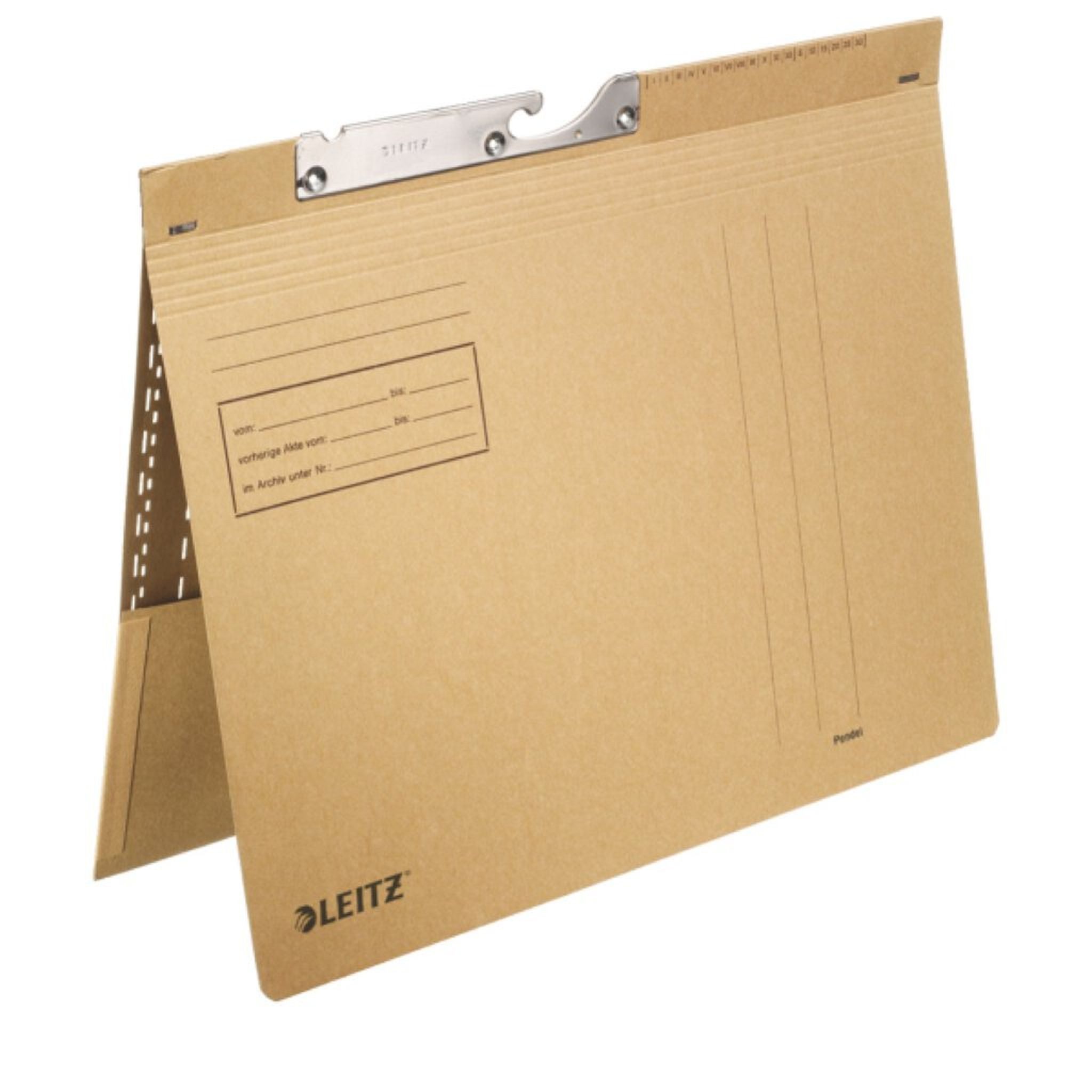 LEITZ Hängeordner LEITZ 2112 Pendelhefter Combi mit Tasche kfm. Heftung Natronkarton