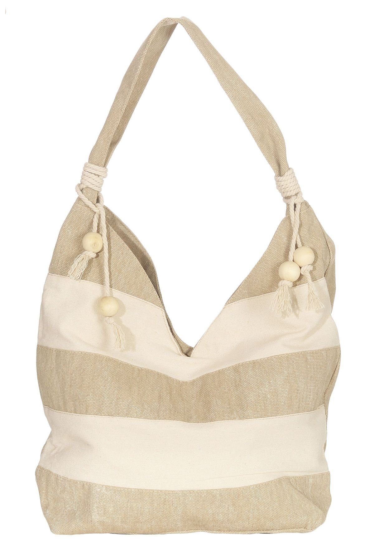 Damentasche Shopper Farbe: Einkaufsshopper Antonio (87) beige Tasche Gestreift