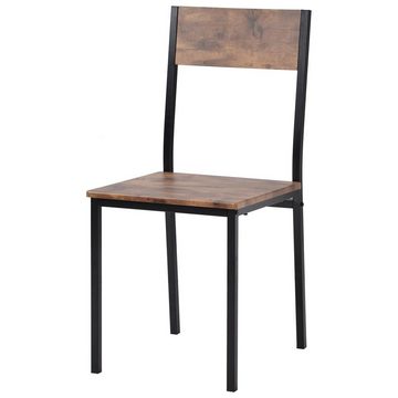 BlingBin Sitzgruppe Esszimmergruppe Esstisch mit 2 Stühlen Sitzgruppe Vintagebraun, (Mit zwei Stühlen für bequeme Einfachheit), L70 cm x B70 cm x H75 cm; L41cm x B38cm x H86cm