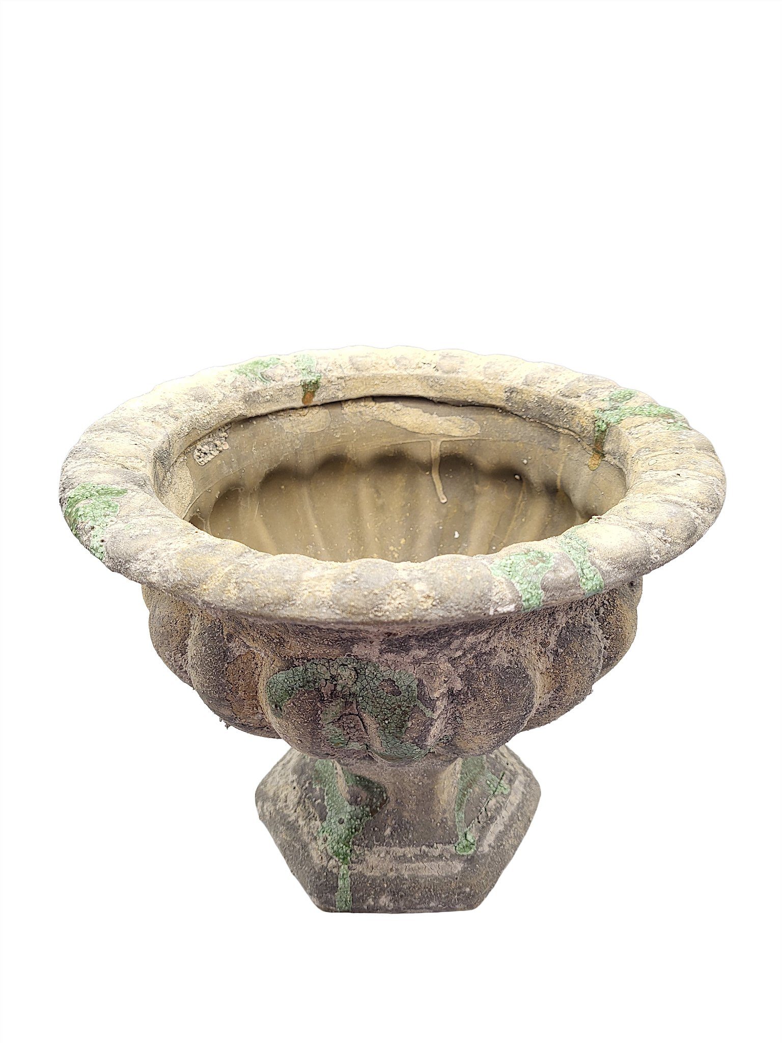 Garten Pflanzkübel Keramik Krater Vase, Linoows Französische Barocke Amphore Barocke aus Vase, bemooster