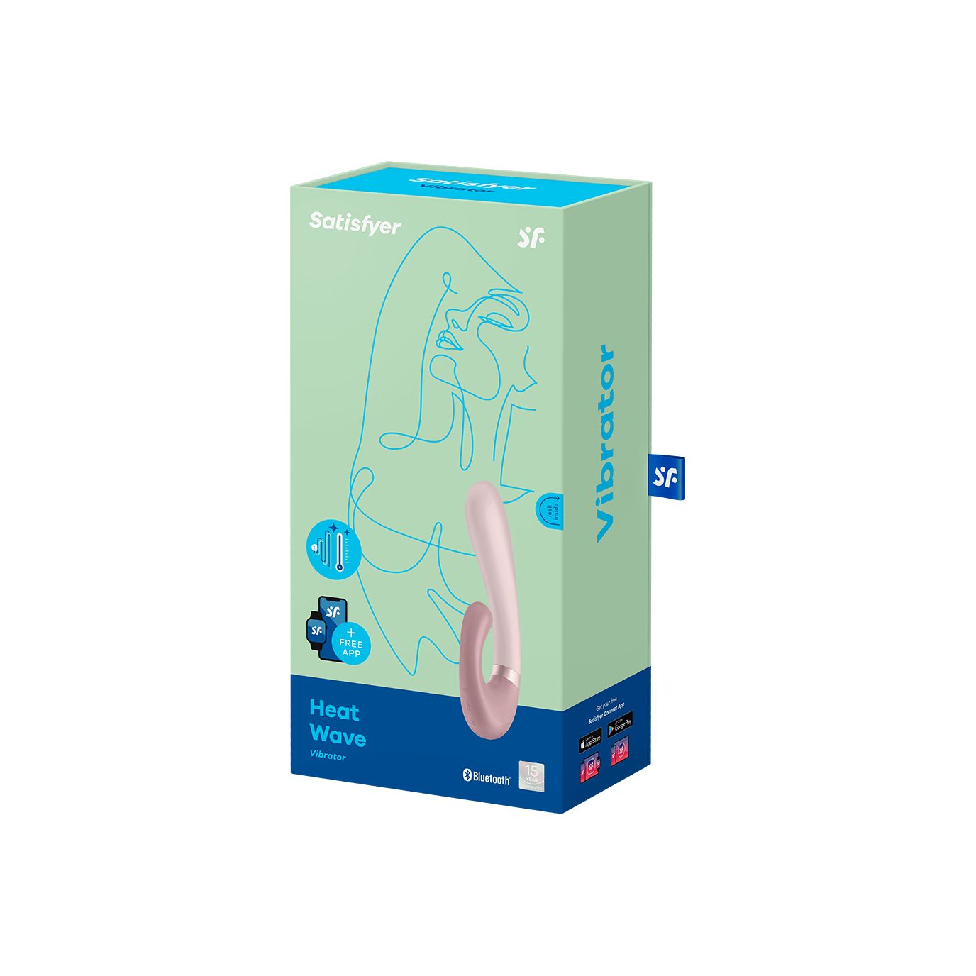 Klitoris-Stimulator Satisfyer Rabbit, "Heat Wave Wärmefunktion Connect Violett Bluetooth, Satisfyer App",