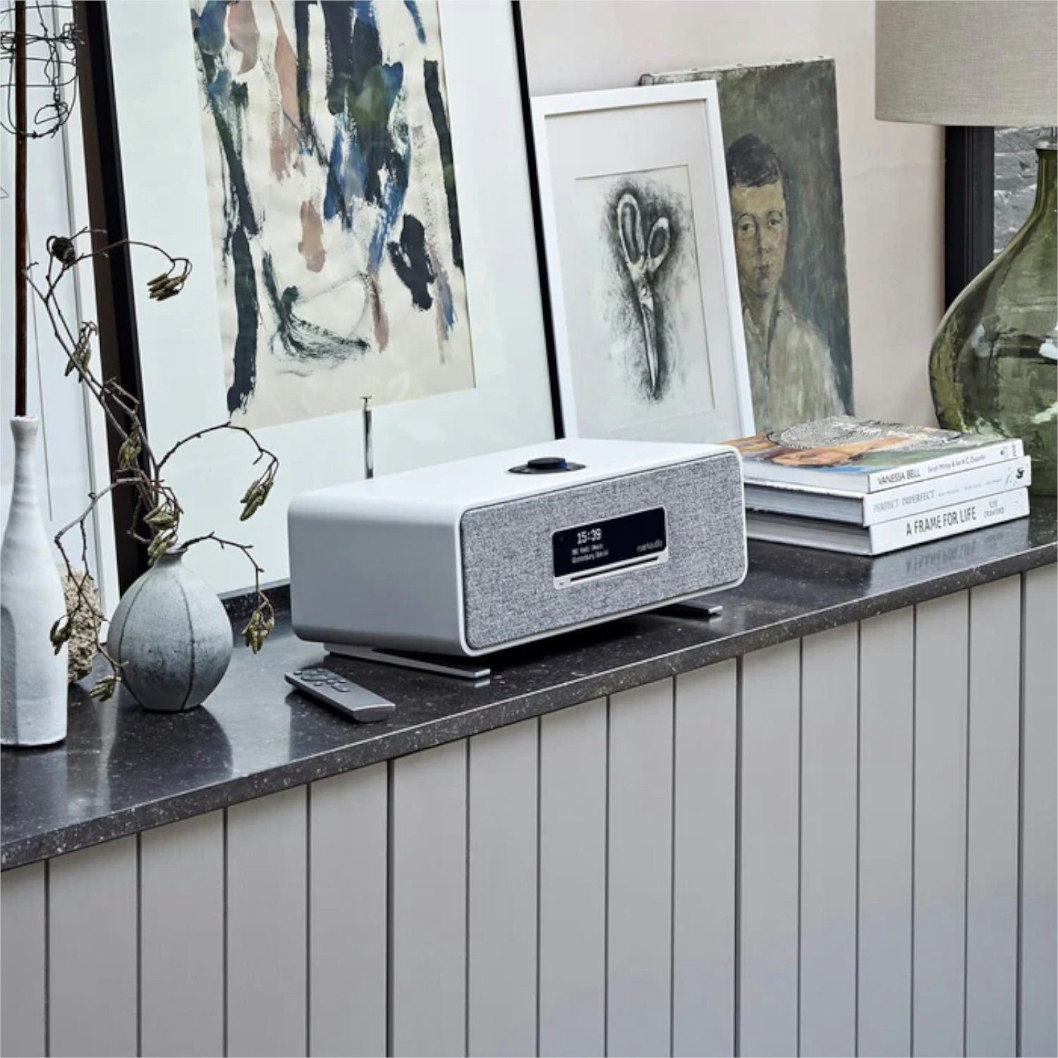 ruarkaudio ruarkaudio R3S Musik-System Walnuss/Grau Stereoanlage (Digitalradio DAB+,FM-Tuner,Internetradio, Internetradio, DAB+, Bluetooth, inklusive Fernbedienung)