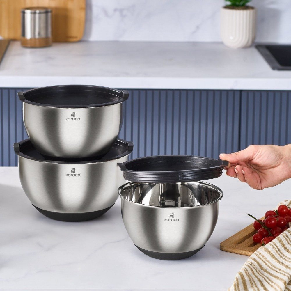 Karaca Vorratsdose Karaca Blendbox 3-teiliges Mixset, Inox