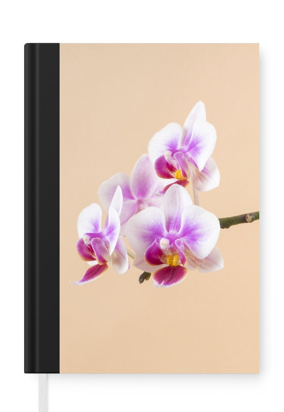 MuchoWow Notizbuch Weiße und rosa Orchidee, Journal, Merkzettel, Tagebuch, Notizheft, A5, 98 Seiten, Haushaltsbuch