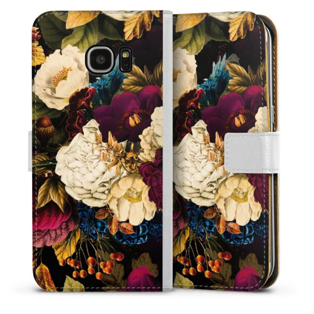 Handyhülle Vintage Blumen Muster Dark Vintage Flowers