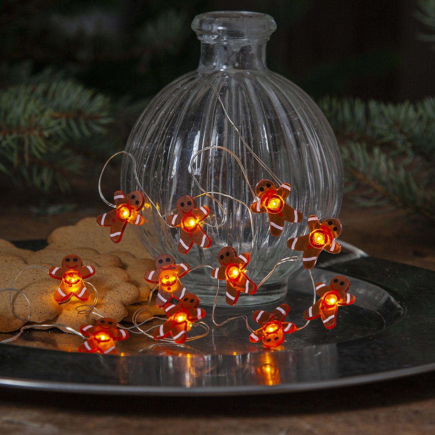 STAR TRADING LED-Lichterkette Lebkuchenmänner Weihnachtsdeko 12 LED 1,10m B günstig online kaufen