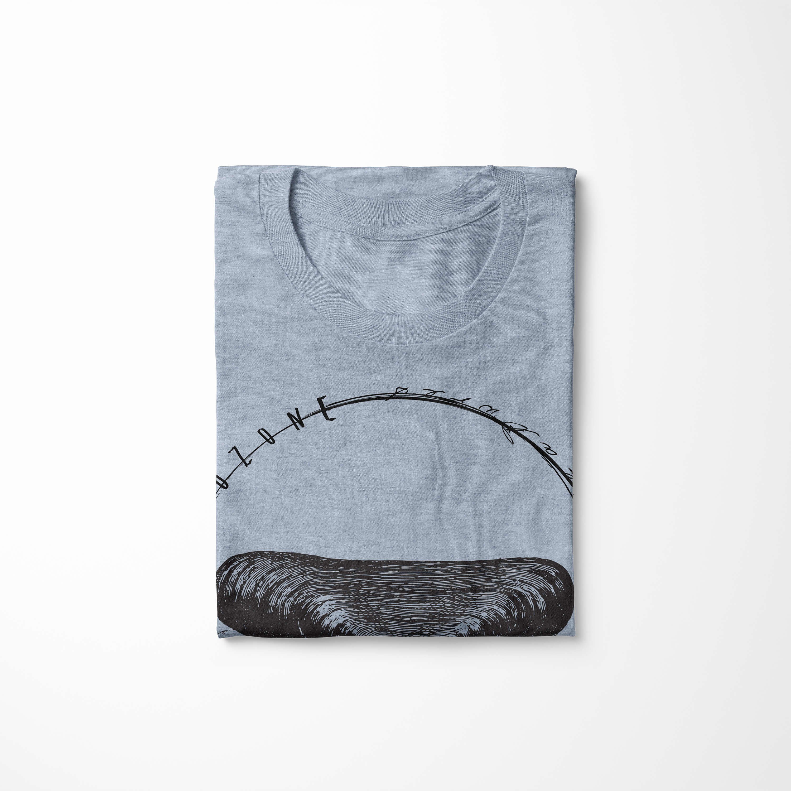 - Sea Schnitt T-Shirt Sinus Serie: feine Denim sportlicher / Art T-Shirt und Stonewash Creatures, Sea 047 Fische Struktur Tiefsee