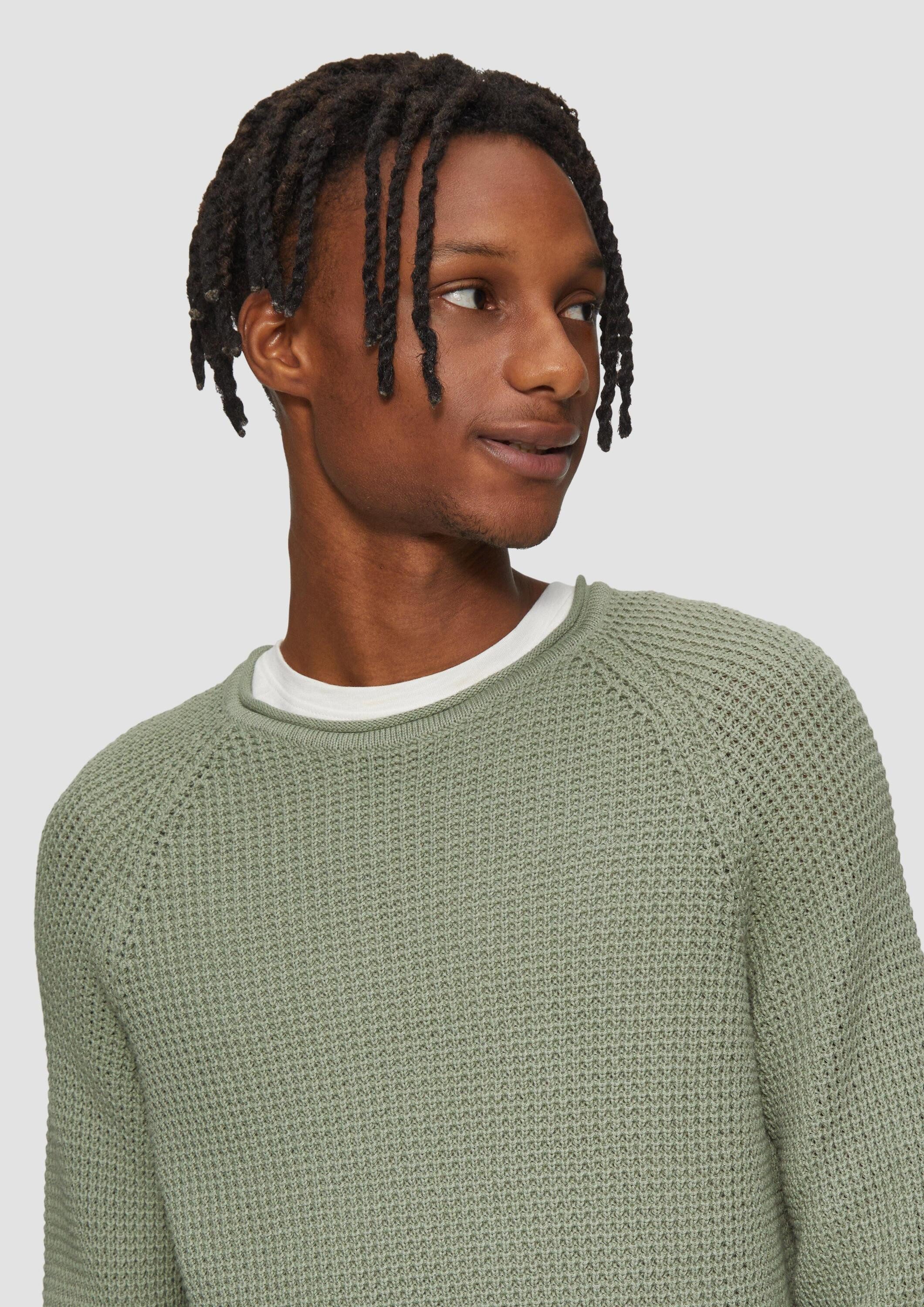QS Longpullover Strickpullover Locker gestrickter Pullover mit Waschung