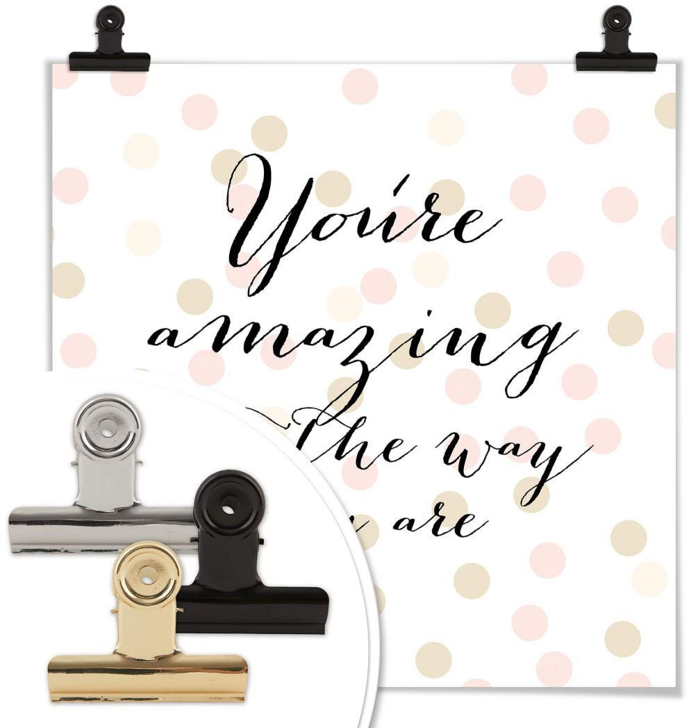 Wall-Art Poster You are amazing, Wandbild, Bild, Poster, Schriftzug (1 St), Wandposter