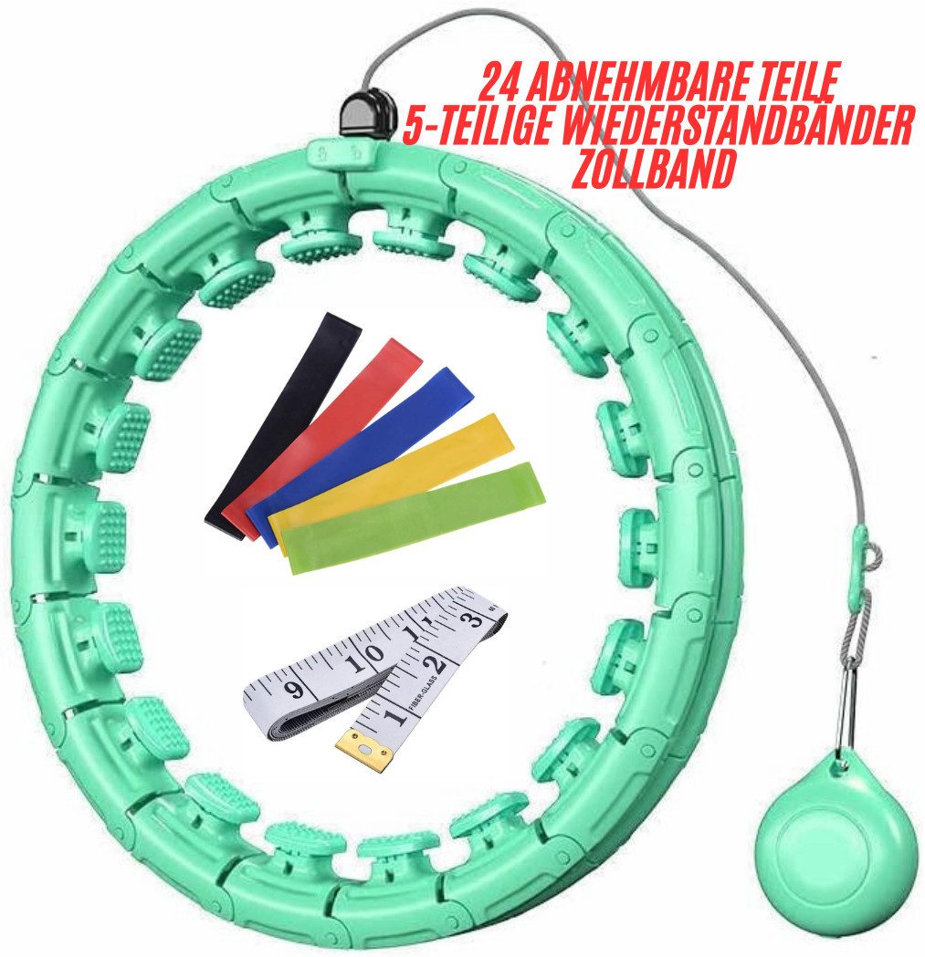Vivitar Hula-Hoop-Reifen Smart Fitness Hula Hoop mit oder ohne intelligentem Zähler (24-tlg., 28 einstellbare Hula Hoop-Reifen für Gewichtsverlust und Fitness)