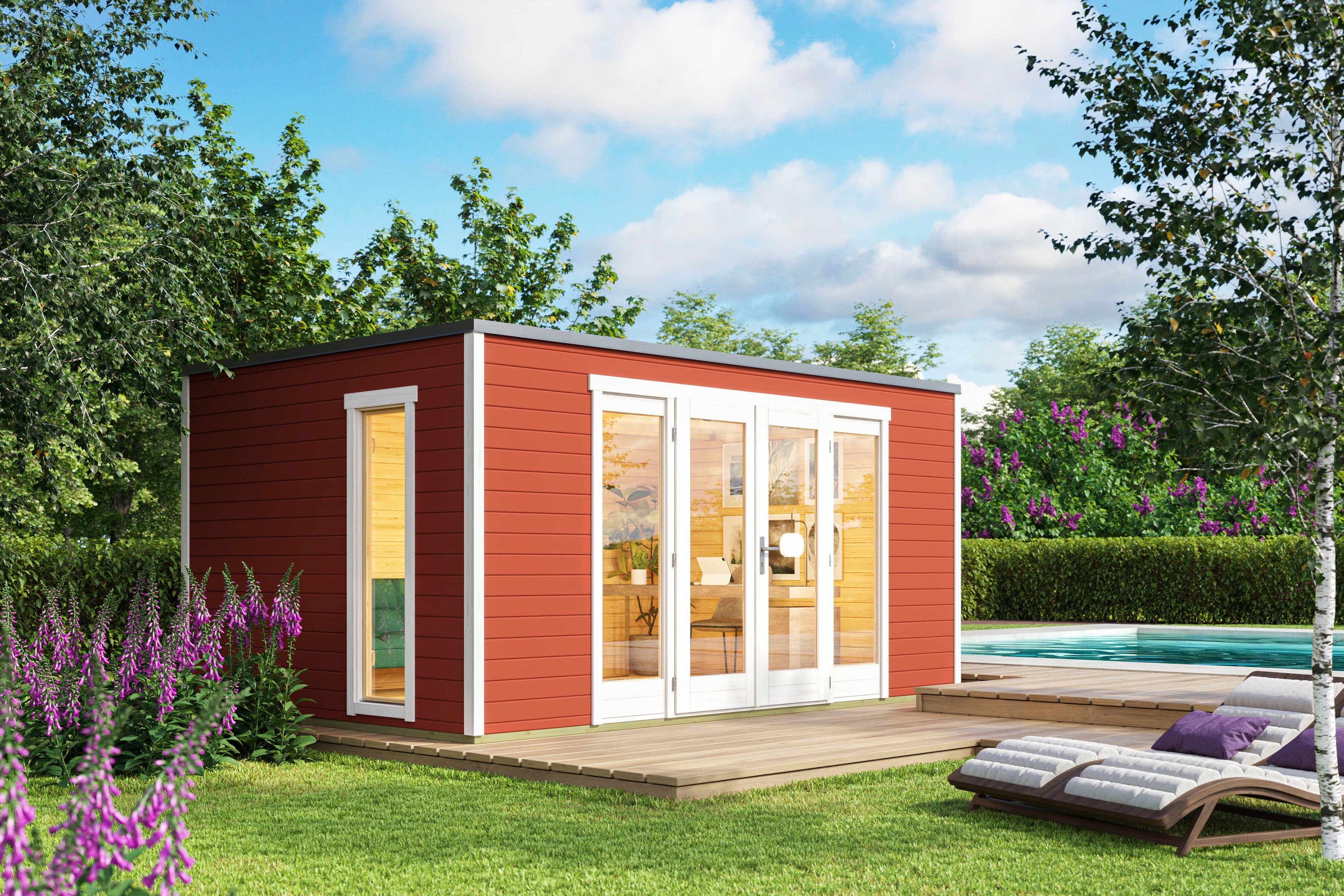 LASITA MAJA Gartenhaus PALERMO 2, BxT: 450x302 cm, (Set, inkl. Fussbodenbretter zum verlegen)