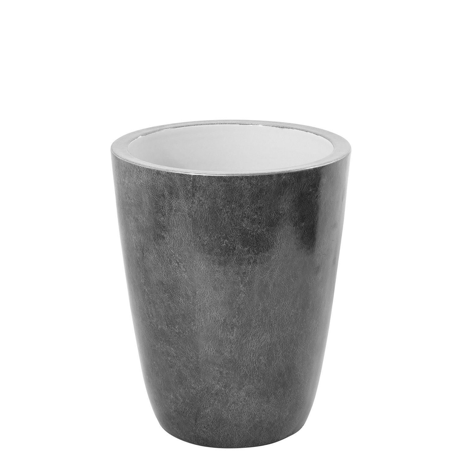Fink Dekovase Vase MELUA - grau - Porzellan - H.37cm x Ø 29cm, Durchmesser Öffnung ca. 25cm - Fuß Durchmesser ca. 18cm