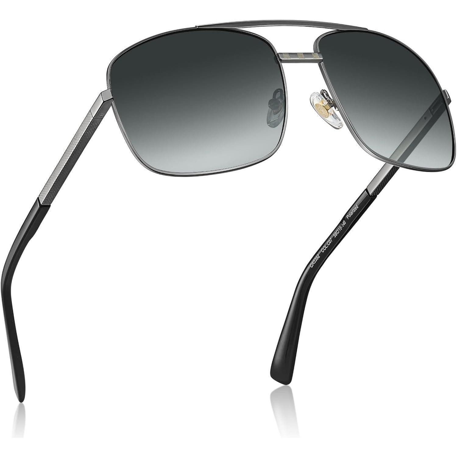LuxusKollektion Pilotenbrille Sonnenbrille Polarisiert UV400 Pilotenbrille Schwarz+farbverlauf Grau