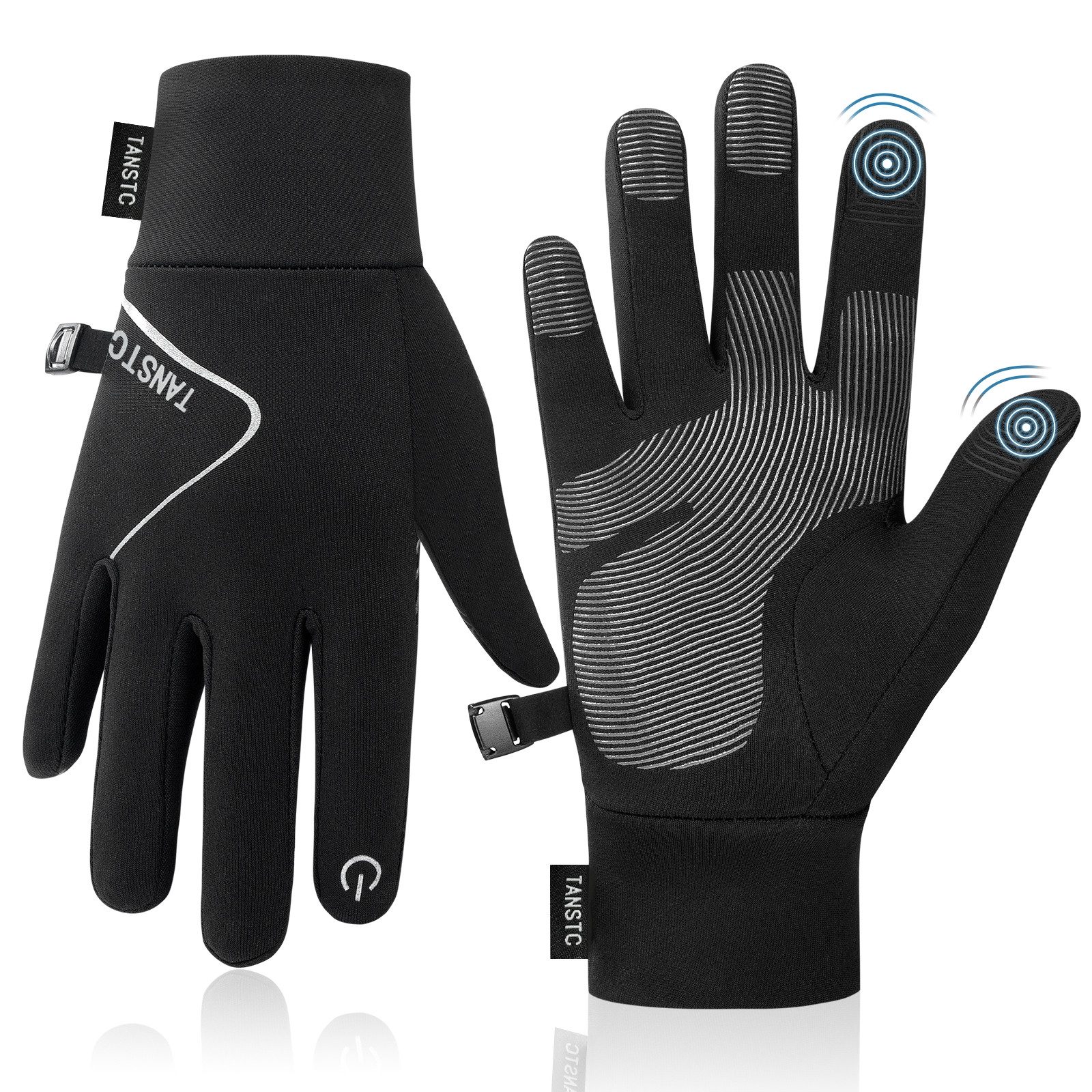 TANSTC Thermohandschuhe Fahrradhandschuhe Kinder Warme Handschuhe Softshell Winterhandschuhe (Set) Touchscreen,rutschfeste,reflektierende,wärme,leicht,winddicht