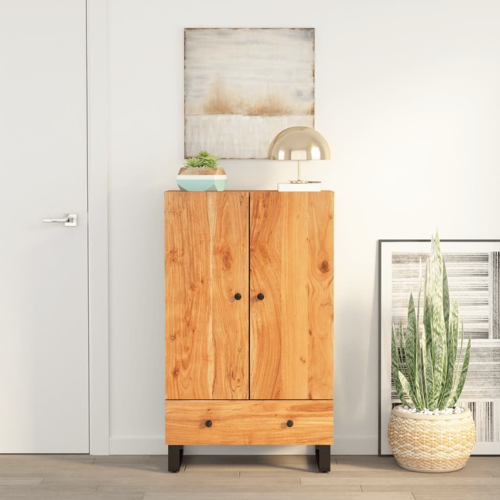 vidaXL Highboard Highboard mit Schublade 60x33x100 cm Massivholz & Eisen (1 St)