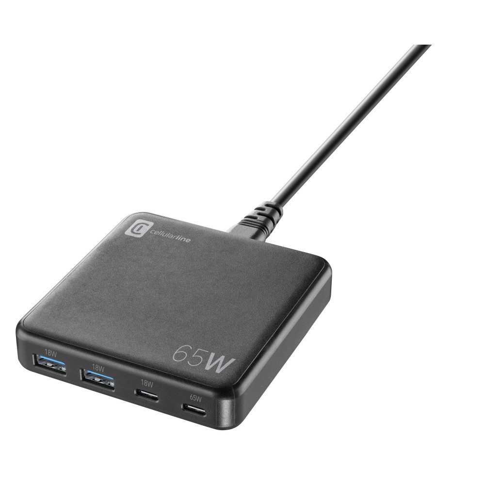 Ladegerät Multipower Desk 65 Watt Reiselader 4 Ports GaN Black (60003) Universal-Ladegerät