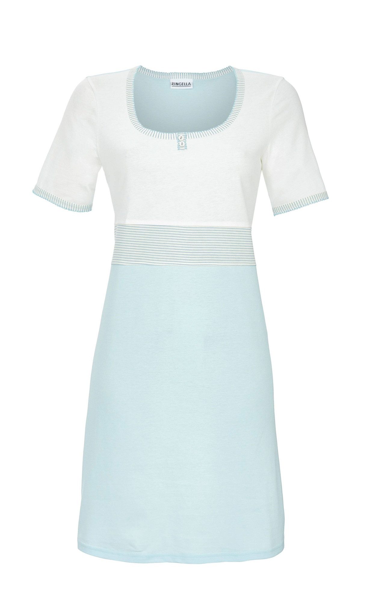 Ringella Nachthemd Sleepshirt mit Rundhalsausschnitt und Zierknöpfen 50% Baumwolle 50% Modal