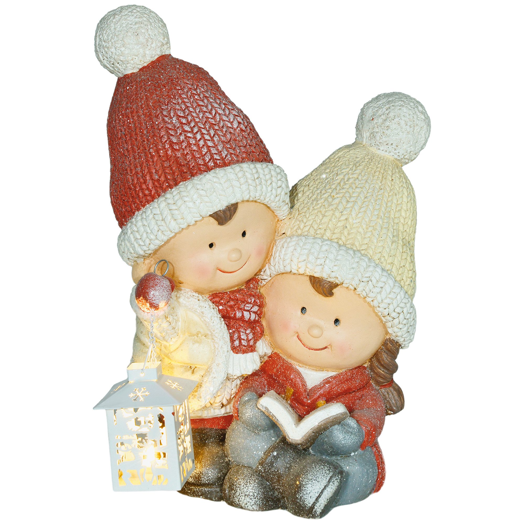 HOMCOM Weihnachtsfigur Weihnachtswichtel mit Buch und Laterne, 45 cm, mit L günstig online kaufen
