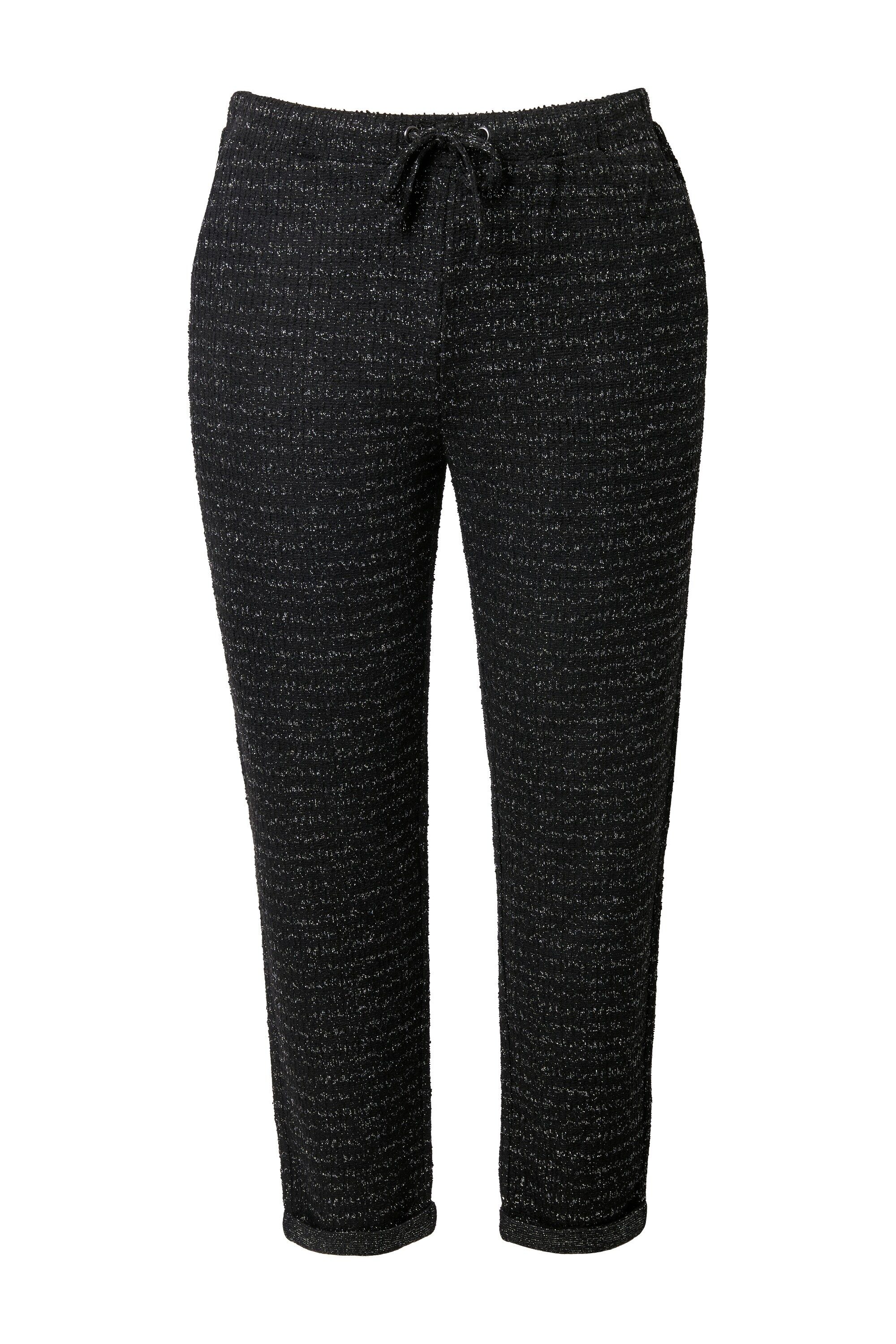 MIAMODA Schlupfhose Hose Tapered Fit Glitzereffekt Elastikbund