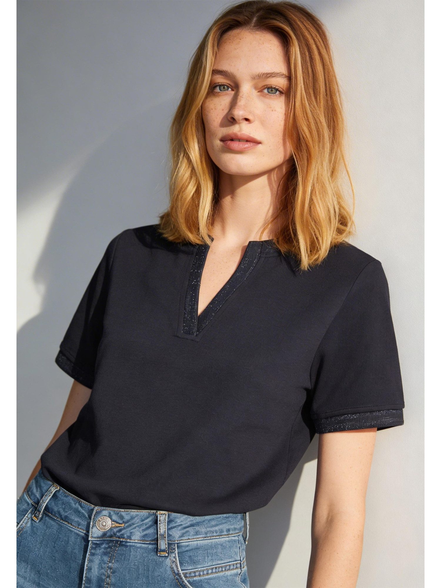 MORE&MORE Kurzarmshirt stylishes Kurzarmshirt