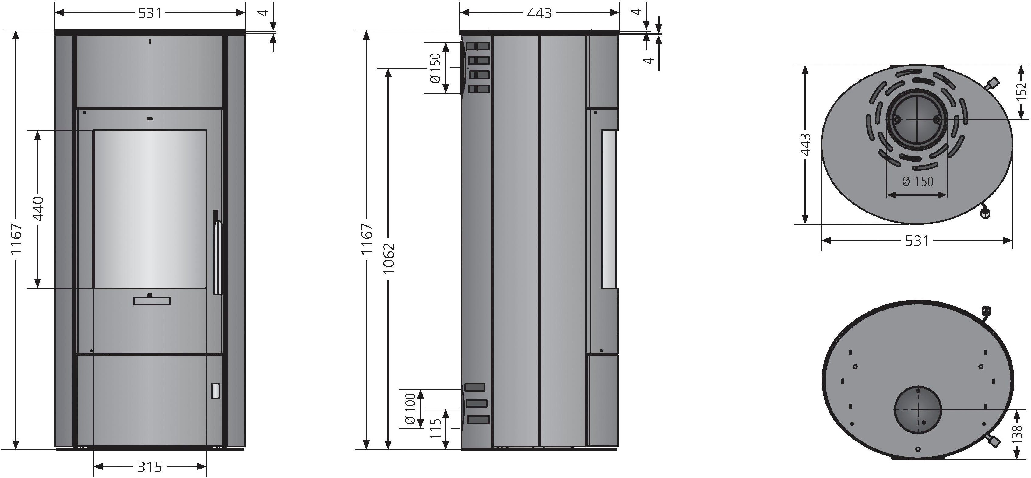 Oranier Kaminofen »Polar W+ 2.0«, 6,5 kW, Zeitbrand – Bild 3 von 3