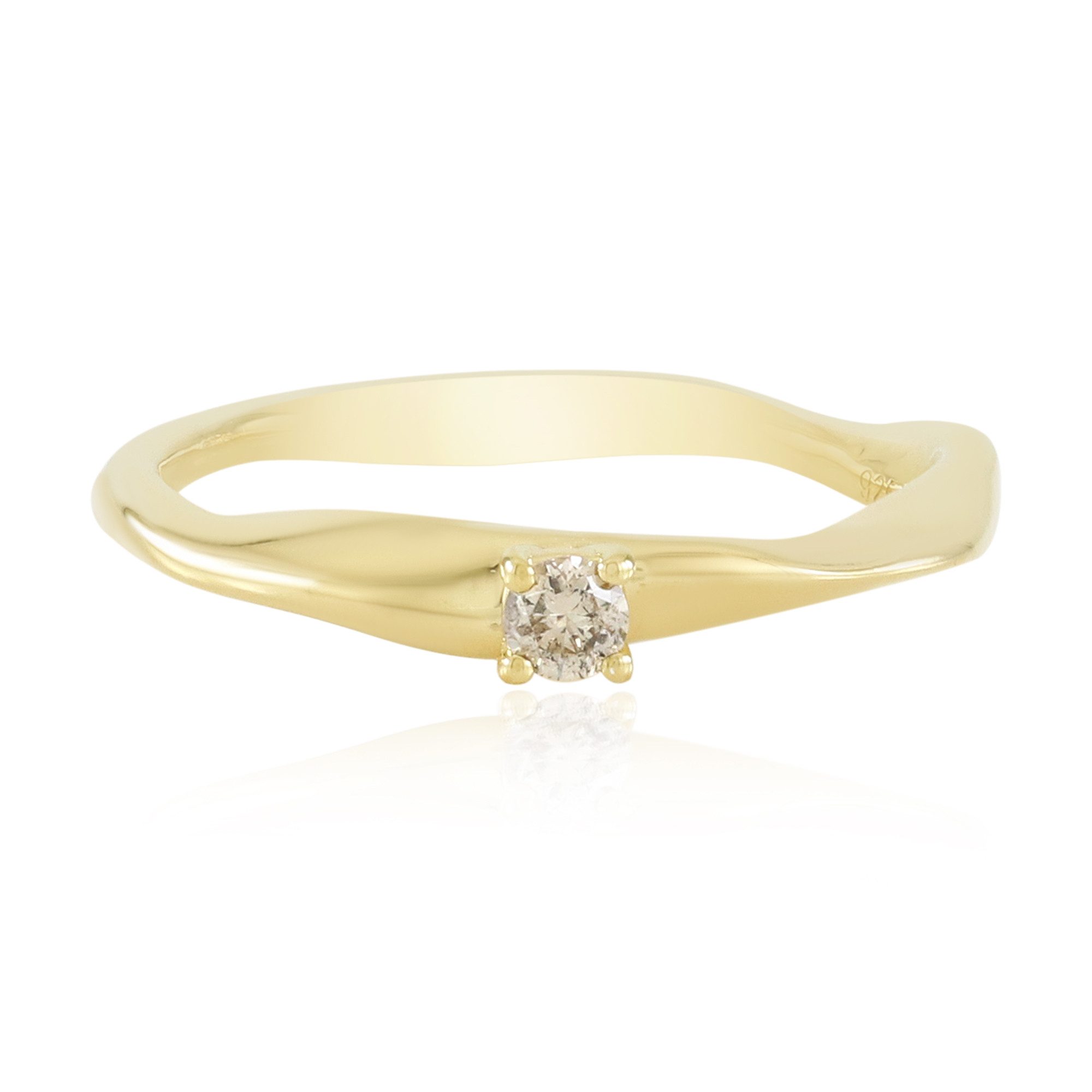 Cavill Diamantring Ring aus vergoldetem Silber mit Schokoladen-Diamant-Motiv (1-tlg)