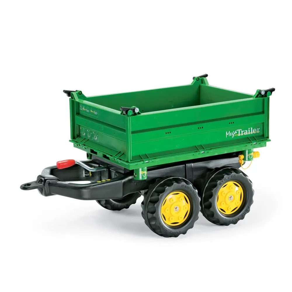 rolly toys® Kinderfahrzeug-Anhänger rollyKid Mega Trailer John Deere Grün 2-Achser