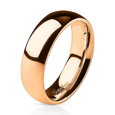 BUNGSA Fingerring »Ring schmal Rosegold aus Edelstahl Unisex« (Ring, 1-tlg., inkl. Schmuckbeutel aus Organza), Damen Herren