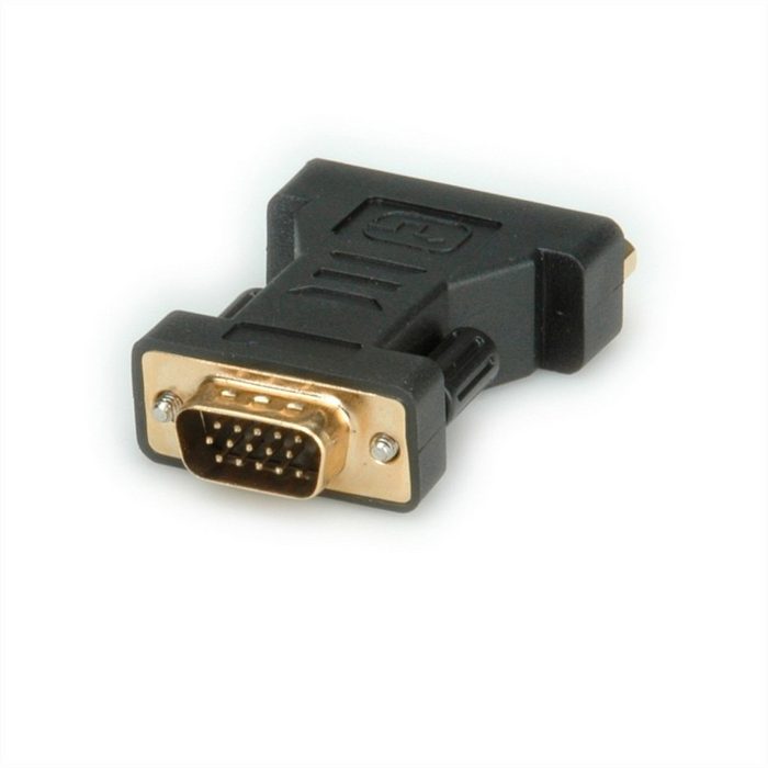 ROLINE DVI-VGA Adapter DVI BU / VGA ST Audio- & Video-Adapter HD D-Sub 15-polig (HD-15) VGA Männlich (Stecker) zu DVI-I 24+5 Weiblich (Buchse)