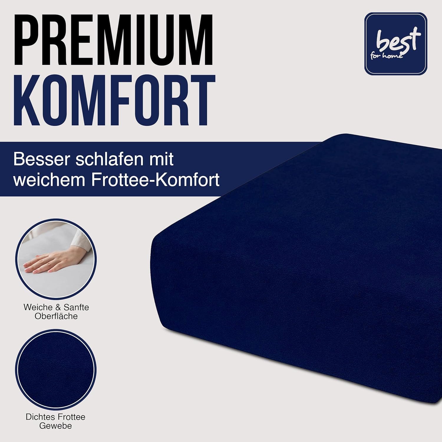 Best for You Spannbettlaken Terry Spannbettlaken–Flauschiger Handtuchstoff für Komfort & Passform, Frotte, Gummizug: Rundum, (1 Stück), Weich, flauschig, atmungsaktiv, hautfreundlich
