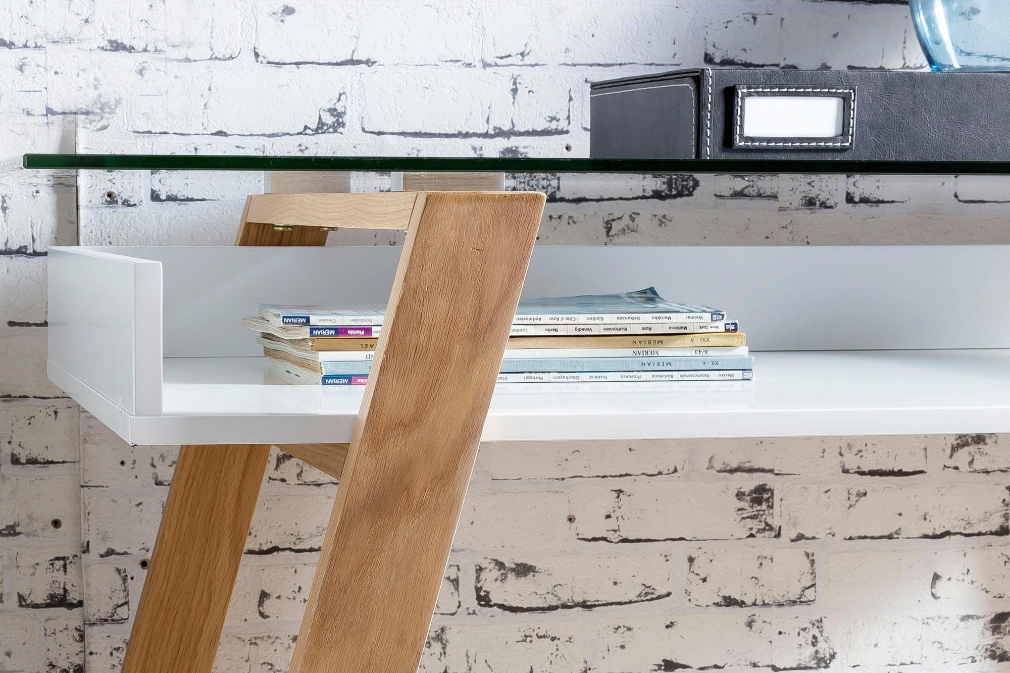 SalesFever Schreibtisch Falun - Arbeitsplatz Deluxe: Der Laptop-Tisch, Eleganz trifft Funktion: Mit Glasplatte