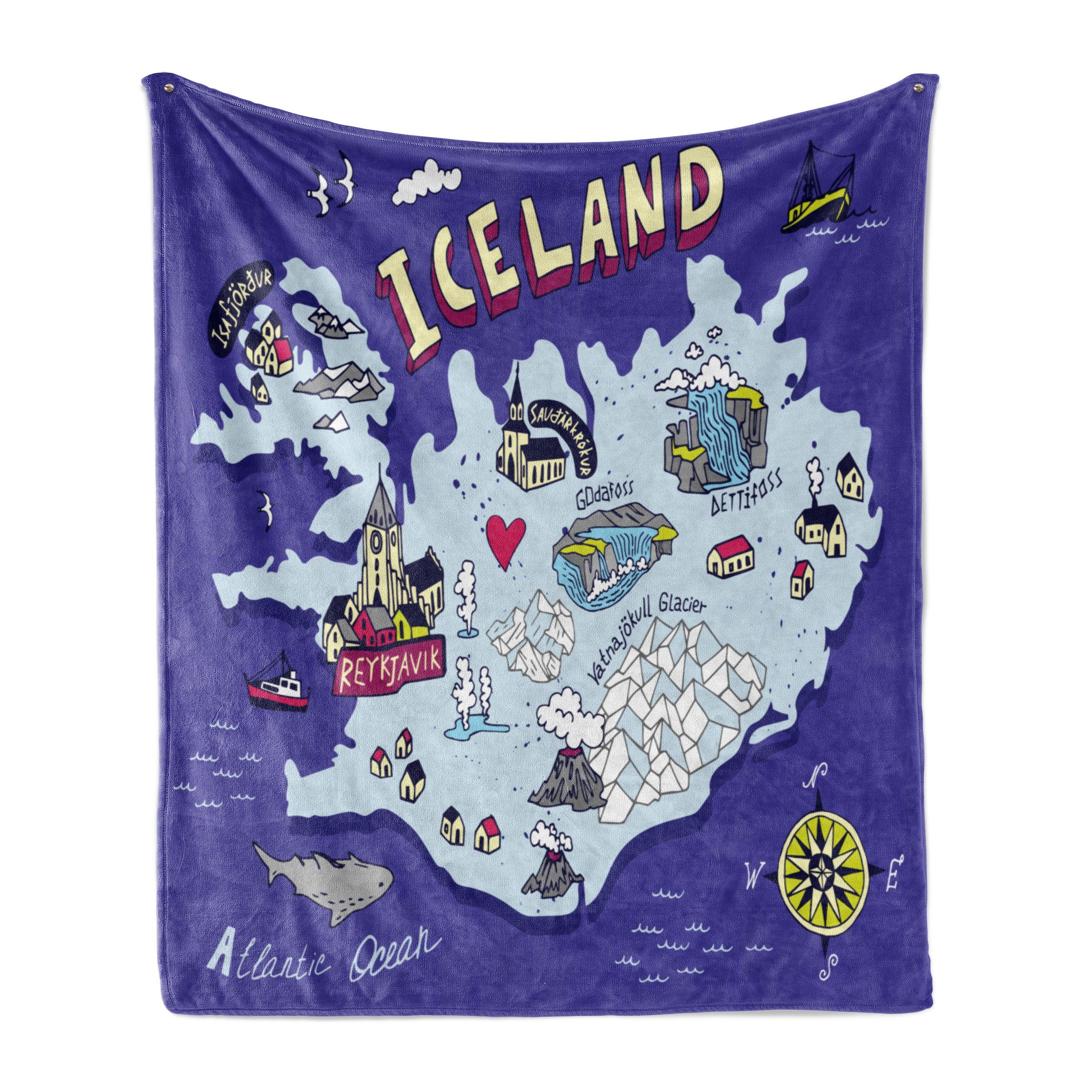 und Gemütlicher Innen- den Island Doodle Isländische Außenbereich, Wohndecke Abakuhaus, Plüsch Karte für