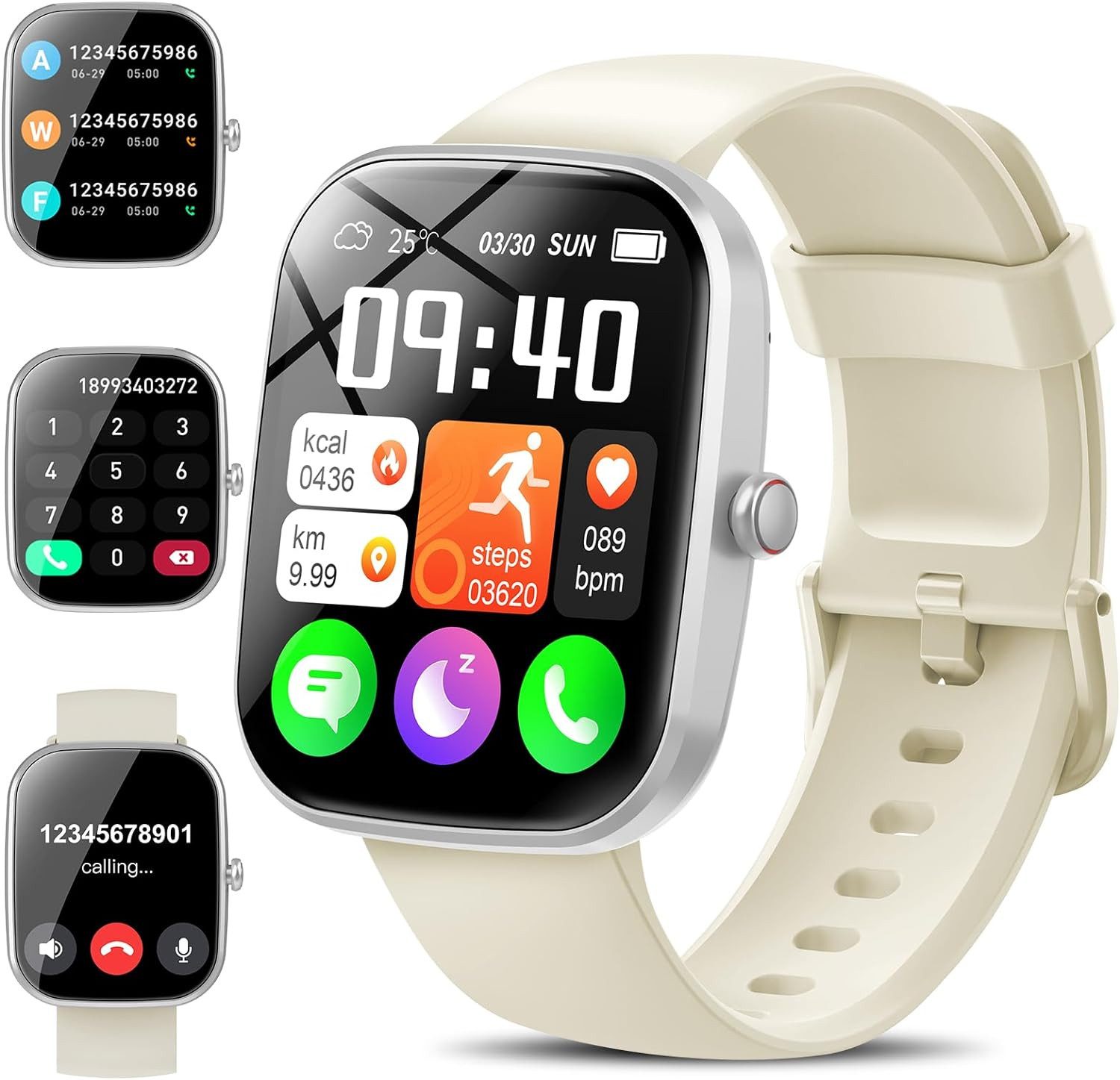 Herren's und Damen's Telefonfunktion IP68 Wasserdicht Smartwatch