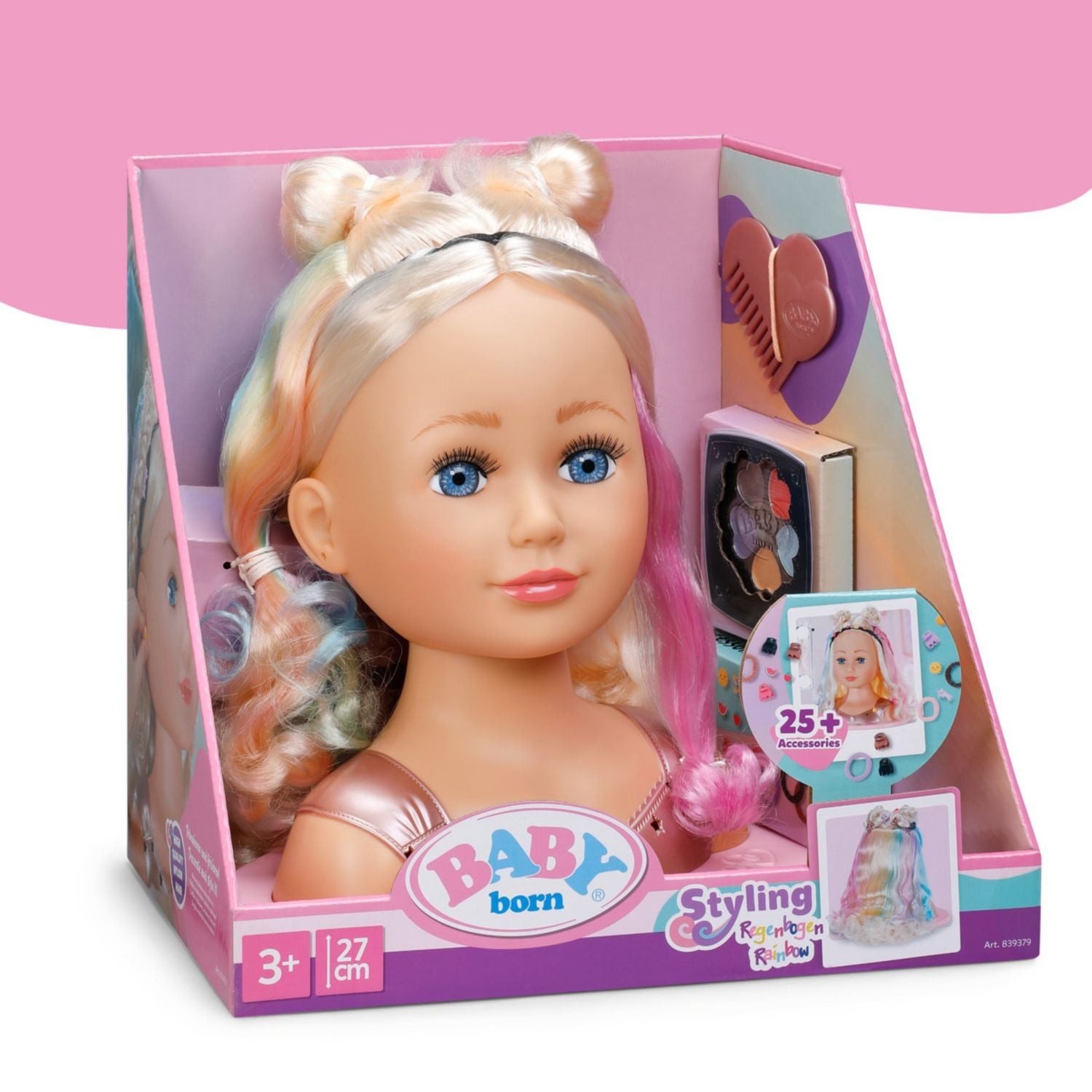Babypuppe BABY born Stylingkopf Regenbogen