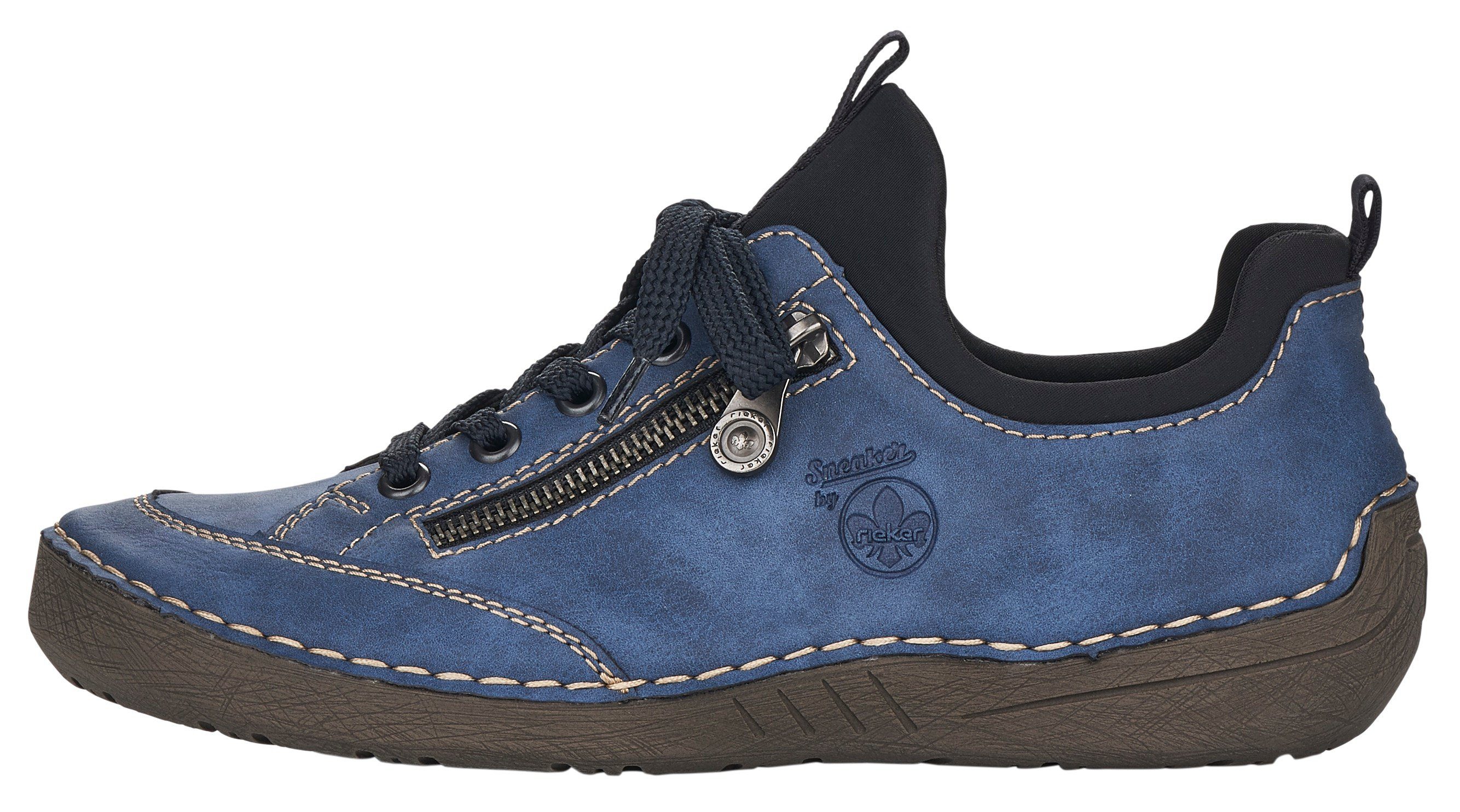 Rieker elastischem blau mit Einschlupf Sneaker Slip-On kombi (14)