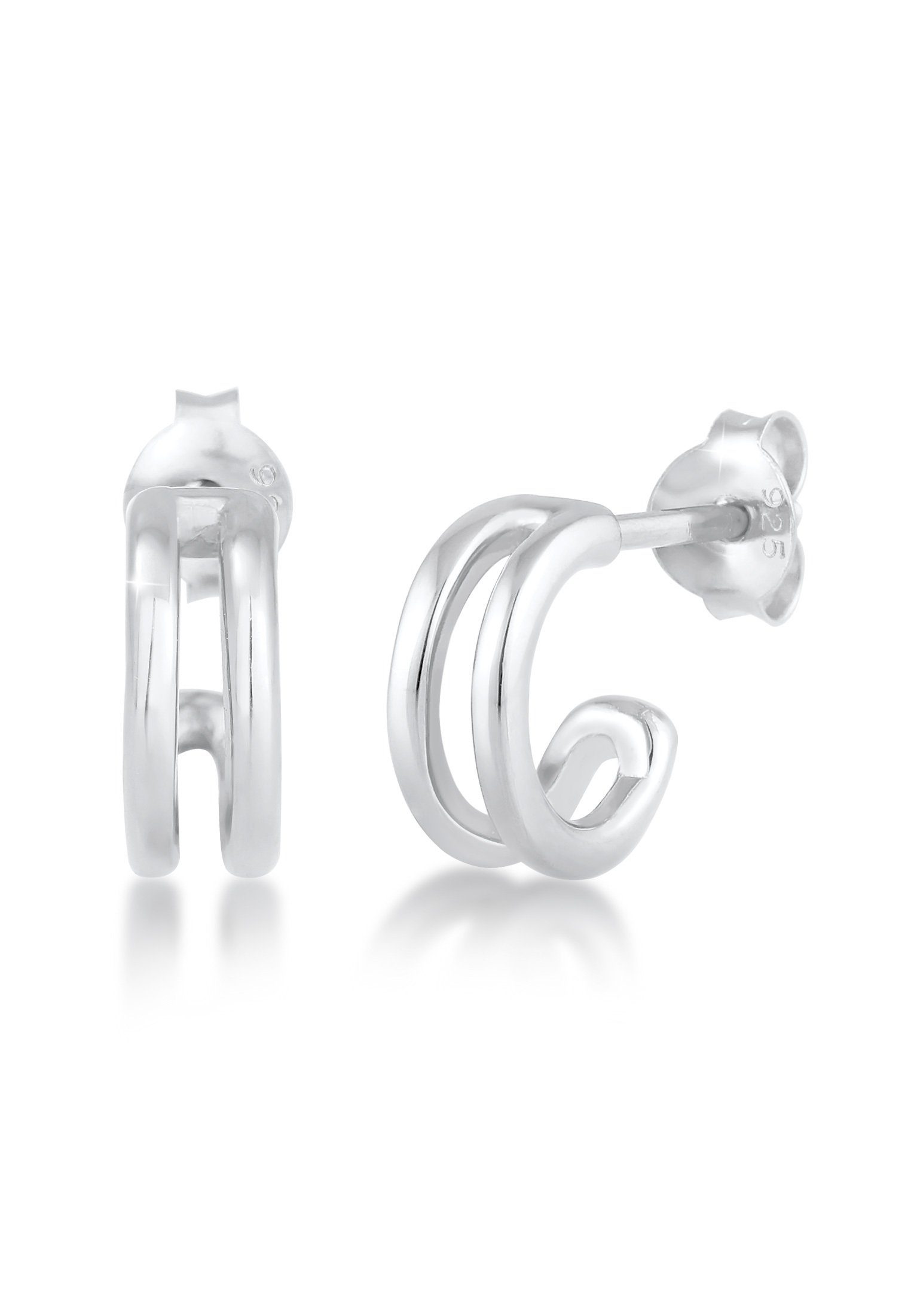 Paar Ohrstecker Creolen Stecker Basic Minimal 925 Silber