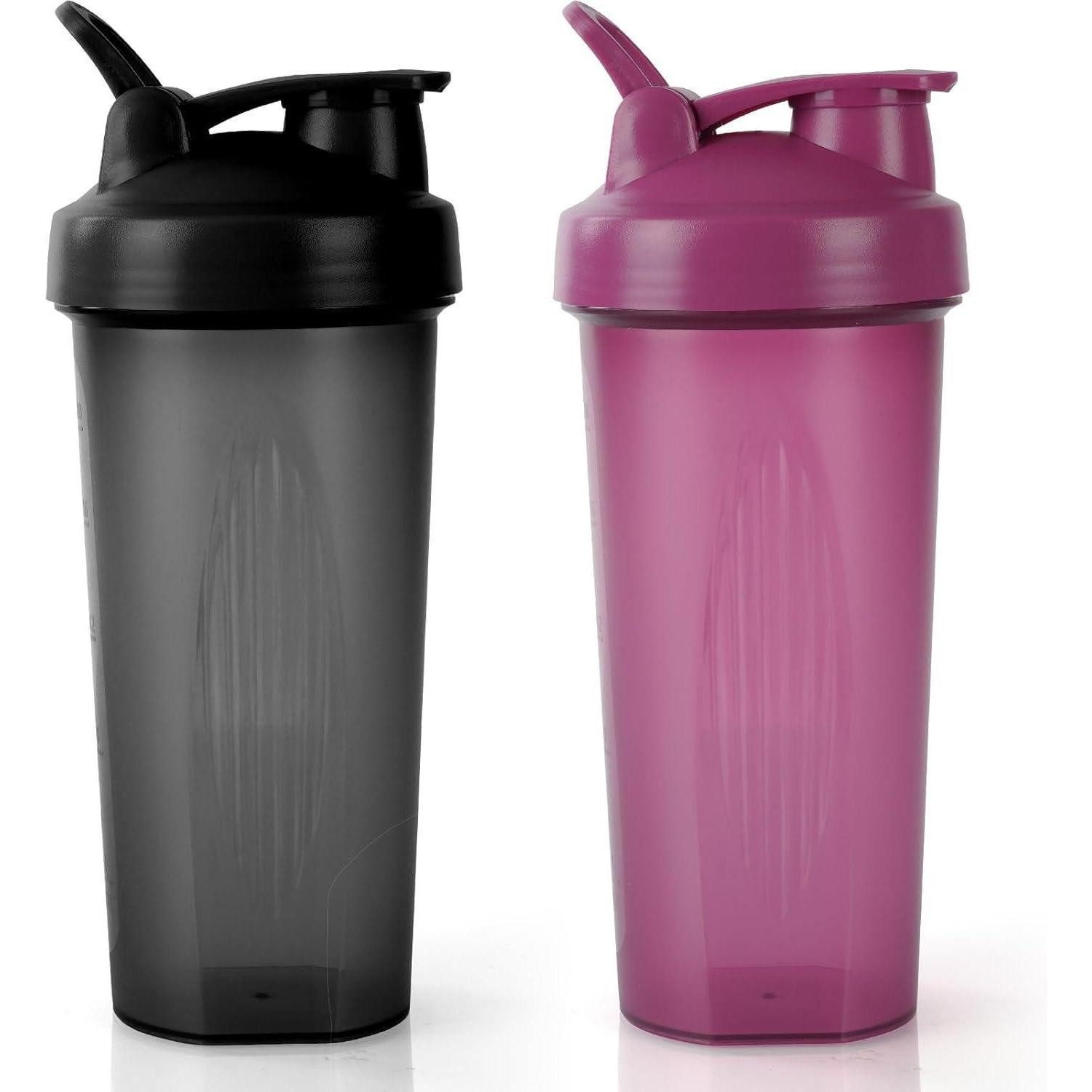 LuxusKollektion Protein Shaker Proteinshaker 600ml Messskala BPAfrei 600ml Handhaben: Schwarz+lila