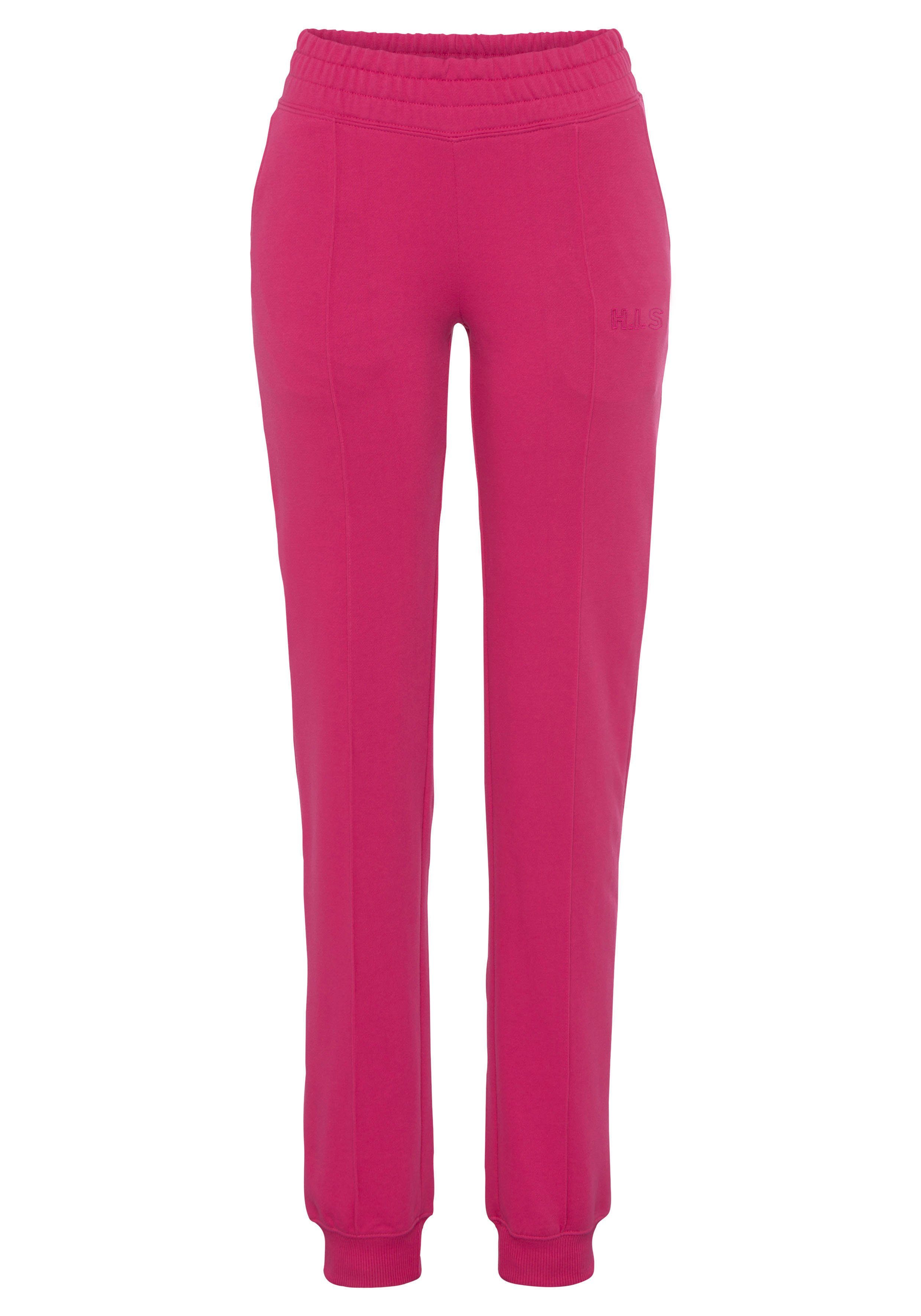 H.I.S Relaxhose mit Piping pink vorn, Loungeanzug