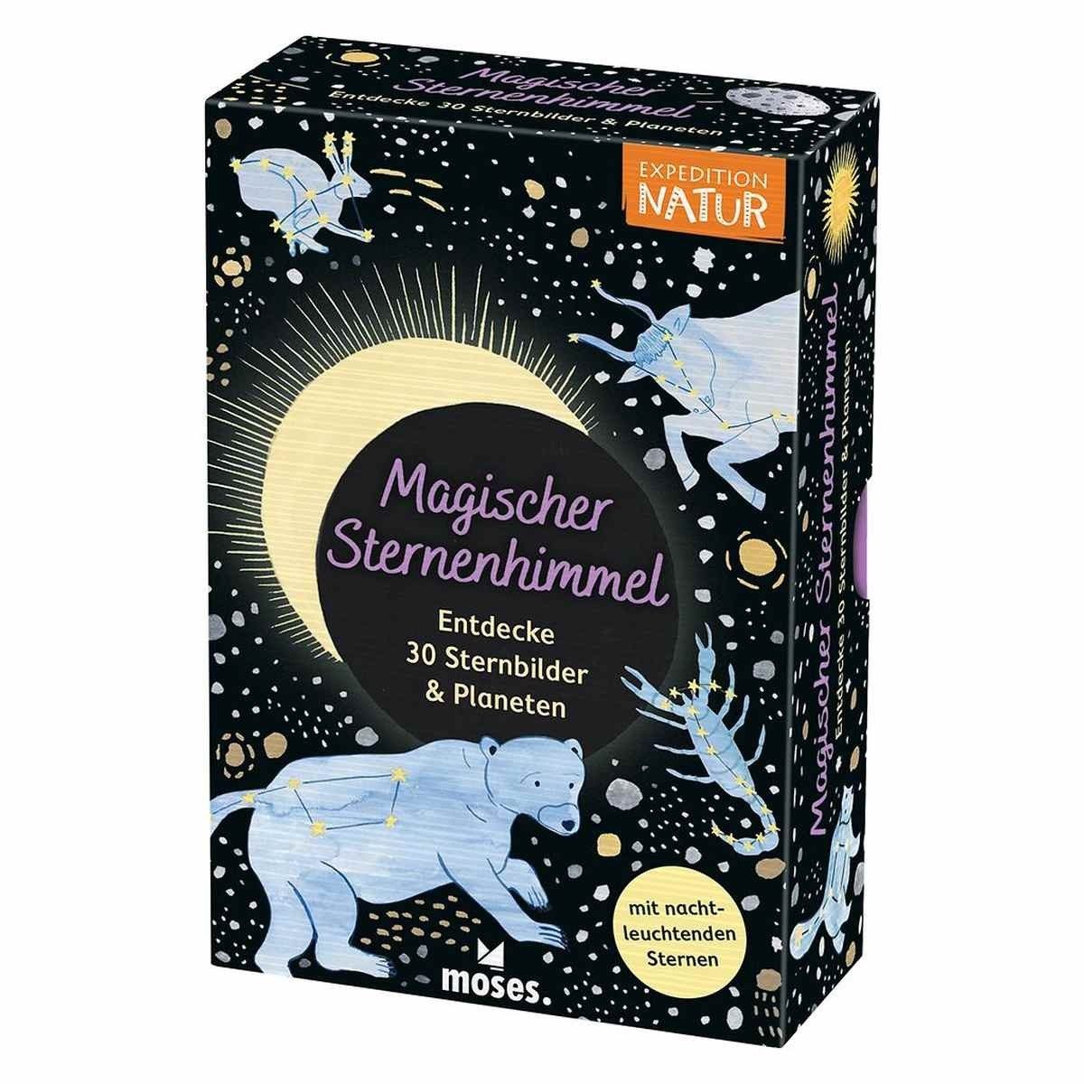 Moses. Verlag Spiel Kartenset Magischer Sternenhimmel 30 Glow-in-the-Dark Karten ab 5