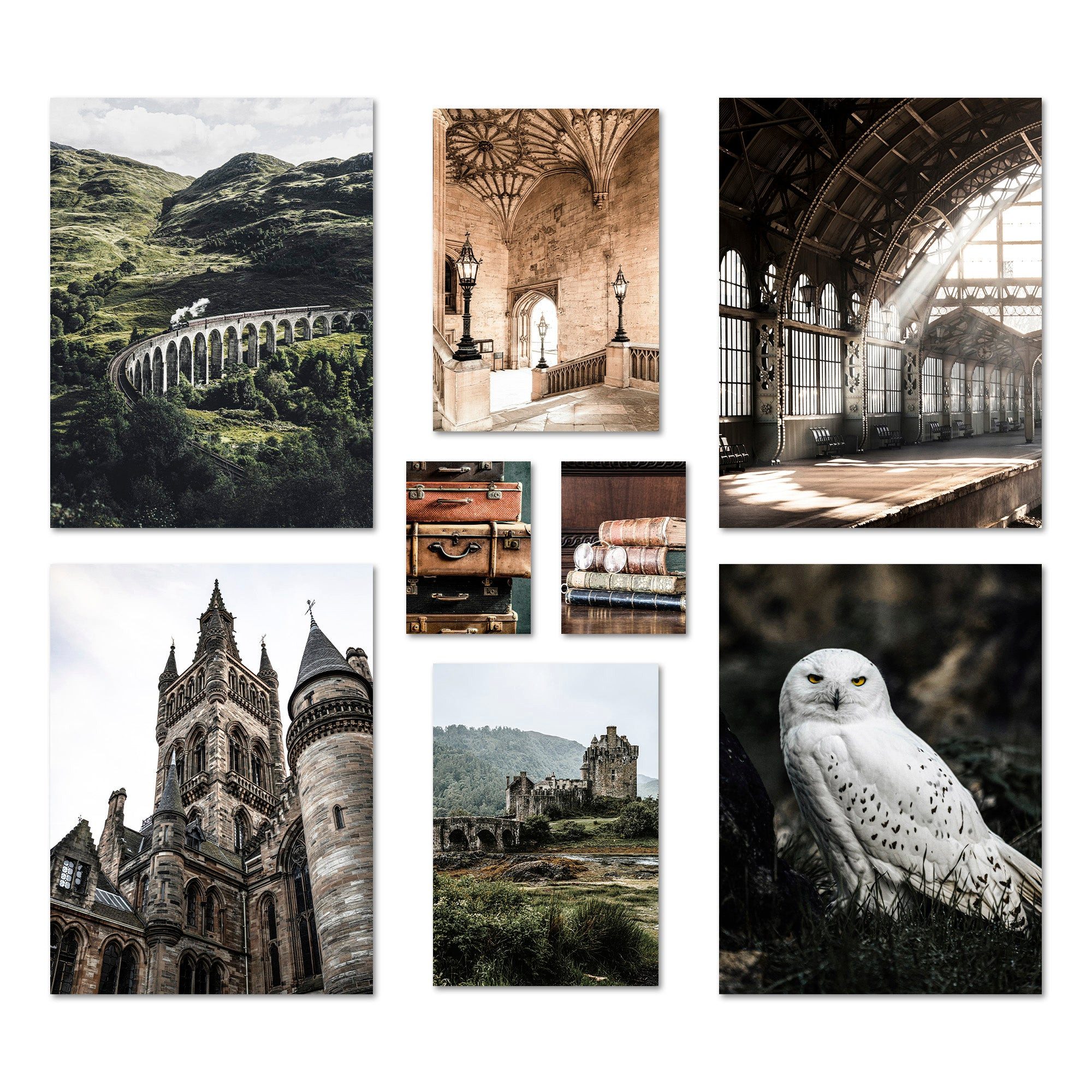 ARTFAVES Bilder-Collage Poster Set Potterhead I mehrteilige Bilderwand I Wandbilder Potter, (Wandbilder modern, 8 St)