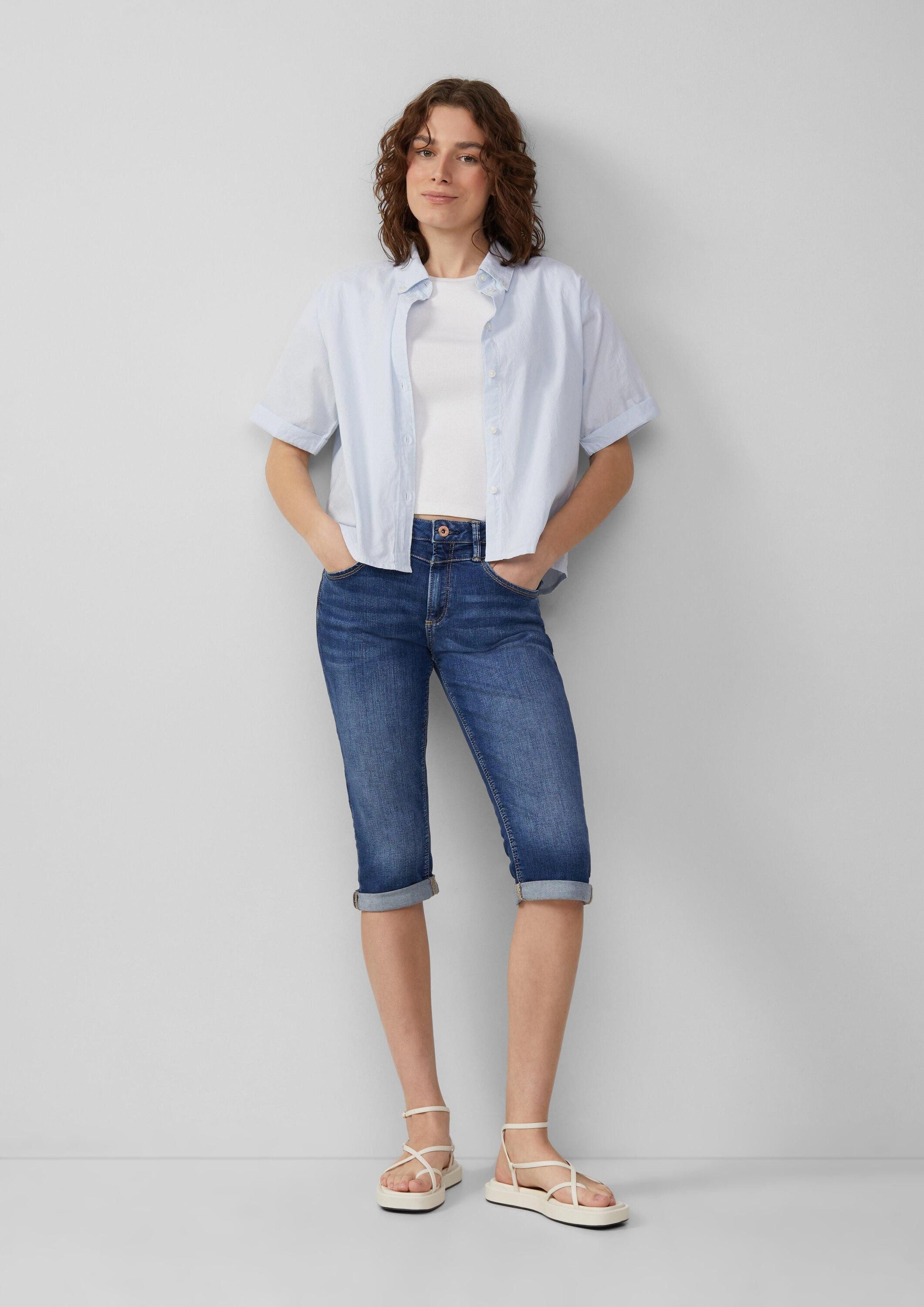 QS Jeansshorts Jeans-Hose CATIE Jeans Catie / Slim Fit / Mid Rise / Capri L günstig online kaufen