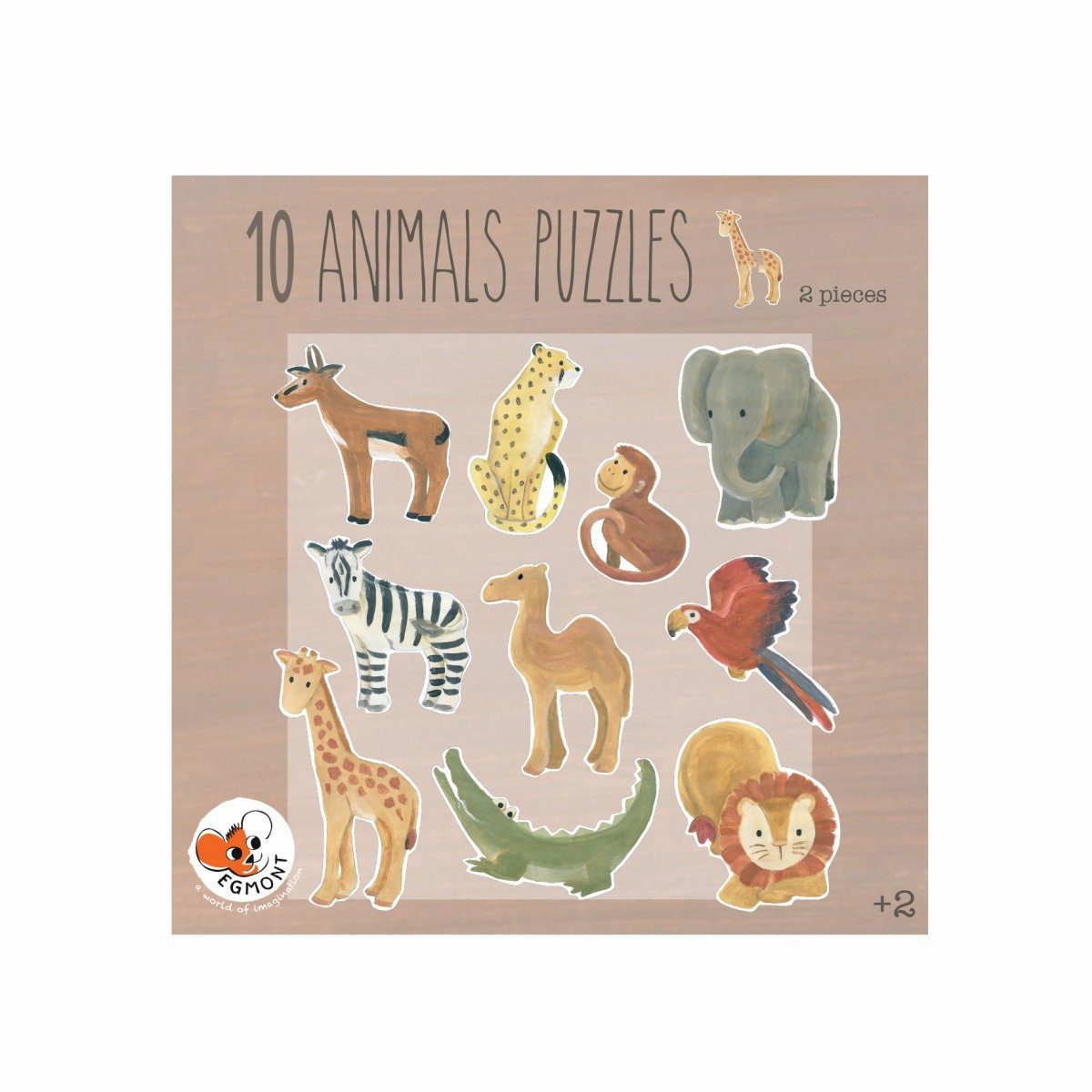 Egmont Toys Puzzle Puzzle 10 Tiere je 2 Teile Lernspiel, Puzzleteile