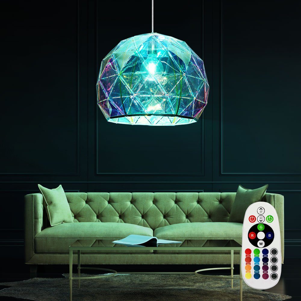 etc-shop LED Pendelleuchte, Leuchtmittel inklusive, Warmweiß, Farbwechsel, Pendel Decken Leuchte Ess Zimmer Dielen Hänge Lampe