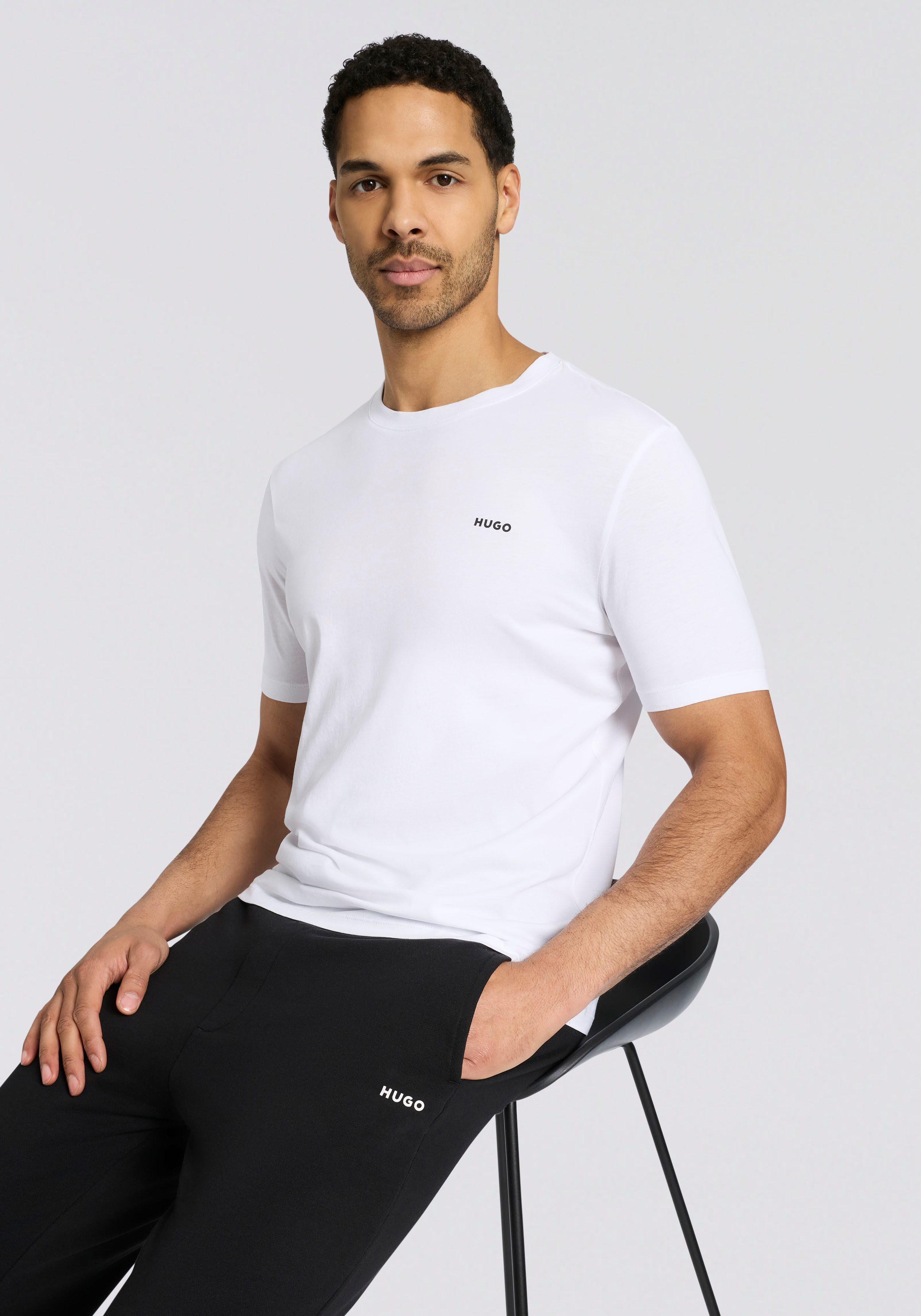 HUGO T-Shirt Dero Rundhalsausschnitt, Regular Fit, Basic Must Have günstig online kaufen