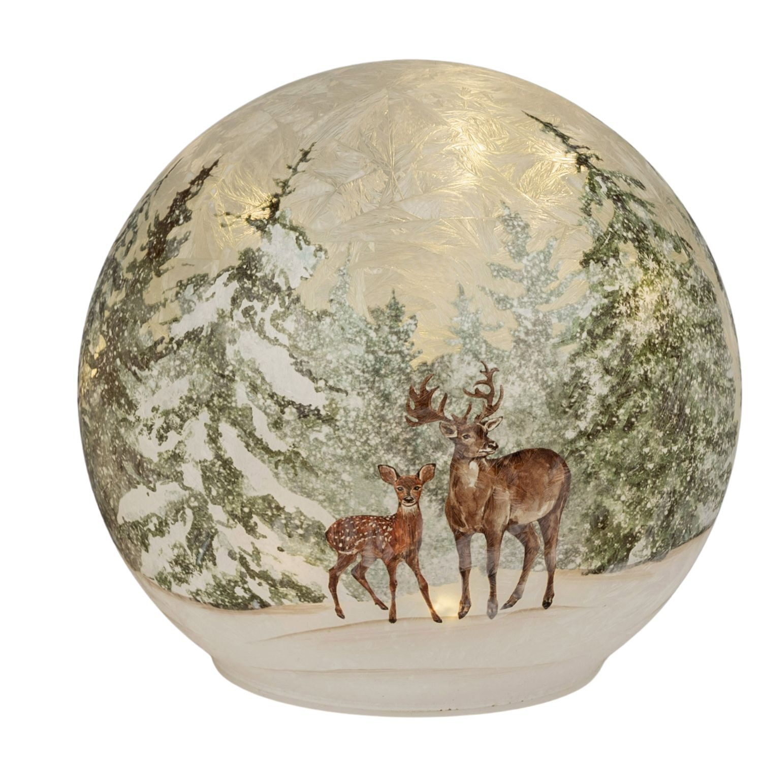 formano LED Kugelleuchte Rehe Weihnachtsdeko, LED, Mit Timerfunktion, Weiß, Winterlandschaft, H: cm