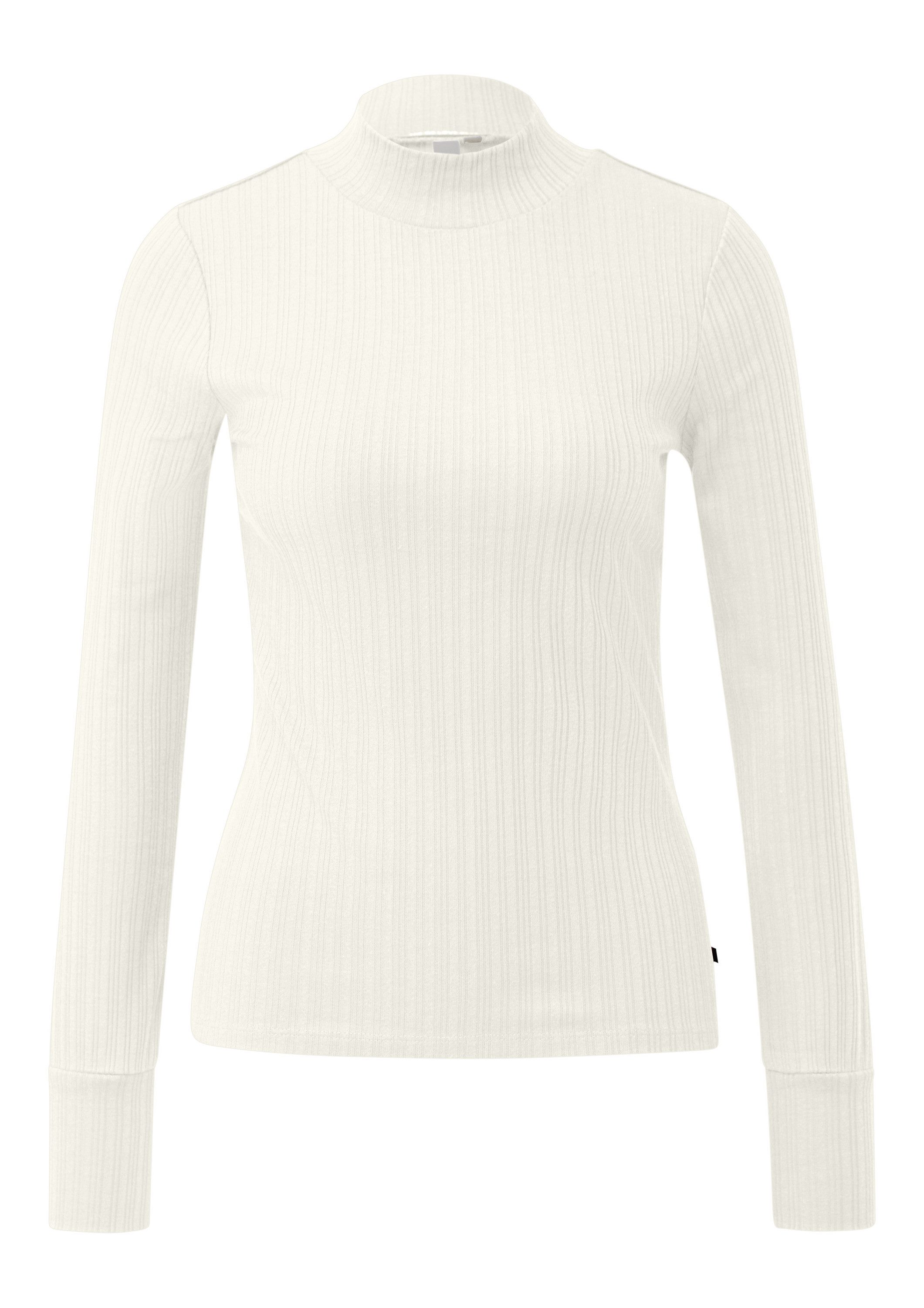 QS Langarmshirt T-Shirt Schmales Langarmshirt mit Ribbstruktur günstig online kaufen