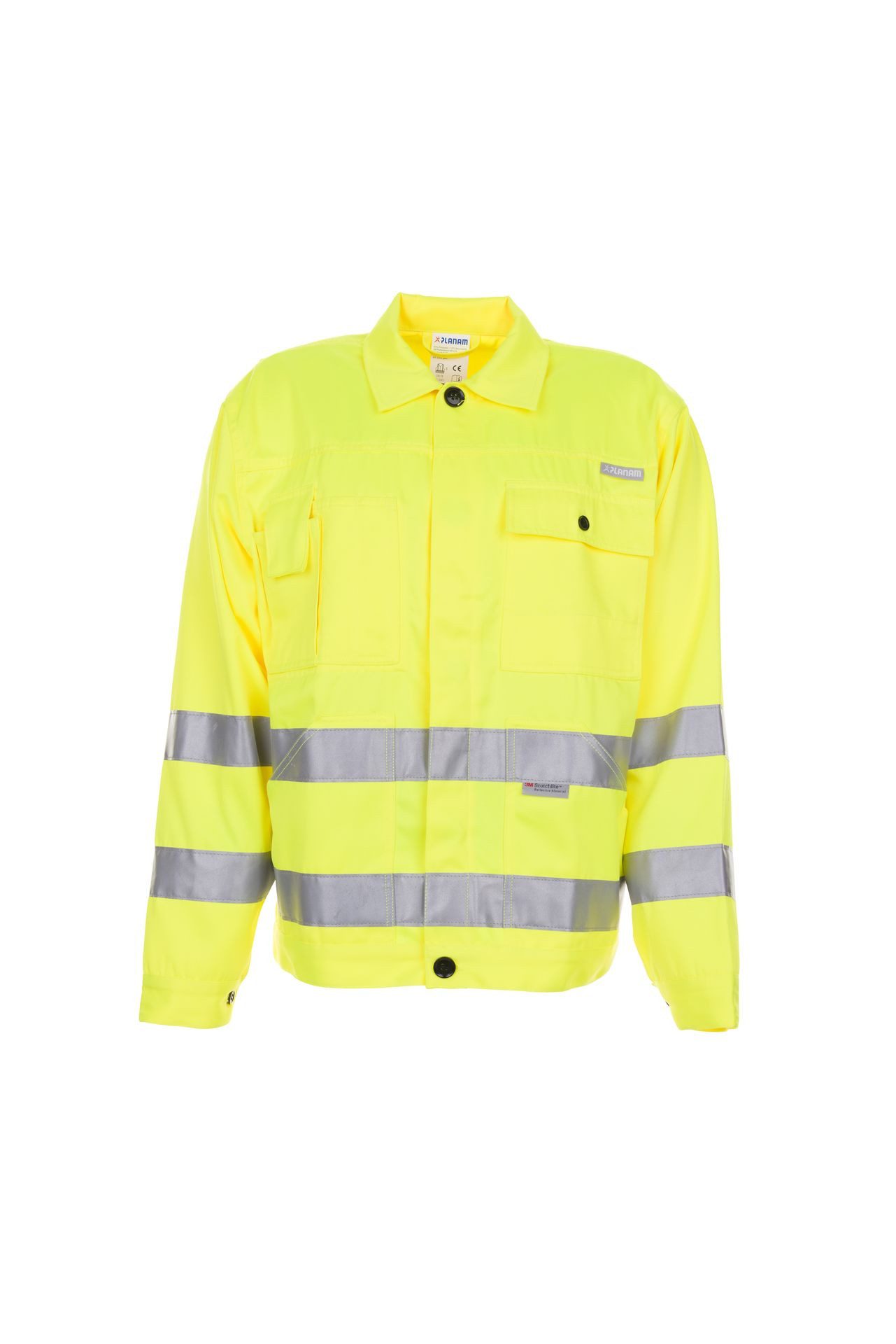 Planam Arbeitsjacke PLANAM Herren Bundjacke WARNSCHUTZ Reflexband Gelb
