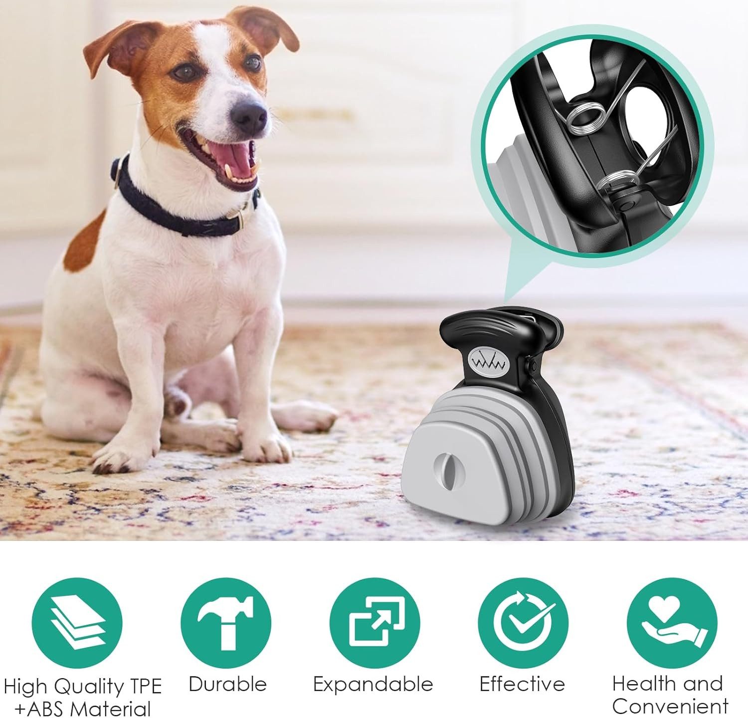 FELIXLEO Greifzange Hundekotgreifer Faltbar Tragbarer Pooper Scooper Haustier Grau, 1-tlg. – Bild 3 von 5