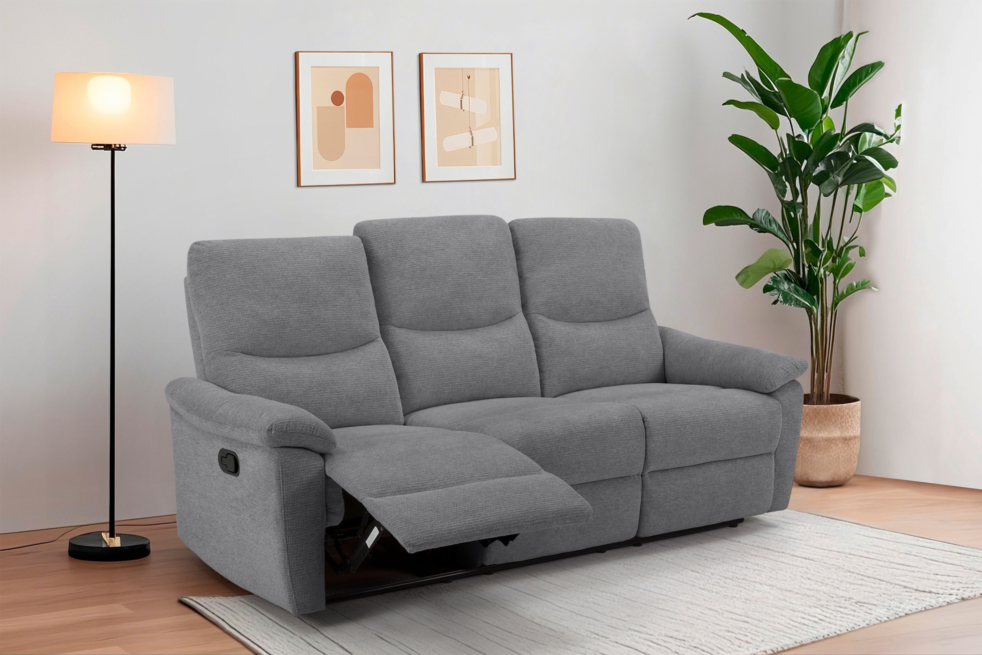 Home affaire 3-Sitzer, 105°-150° Relax- und Liegeposition, Federkernpolsterung