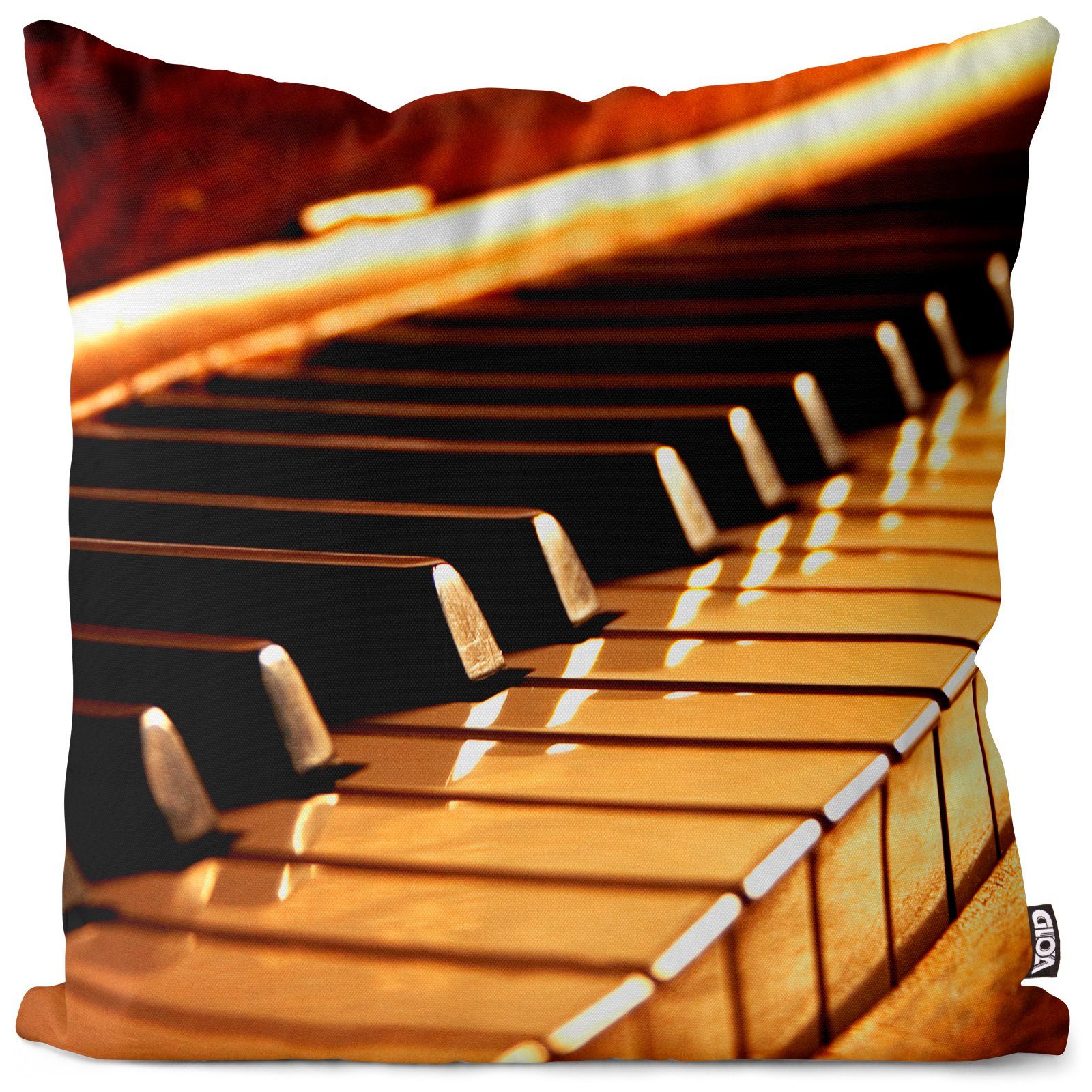 Kissenbezug, VOID (1 Stück), Sofa-Kissen Klavier Piano Tastatur klassische Musik Konzert spielen lernen Jazz Instrument Flügel Melodie Noten Instrument Hocker